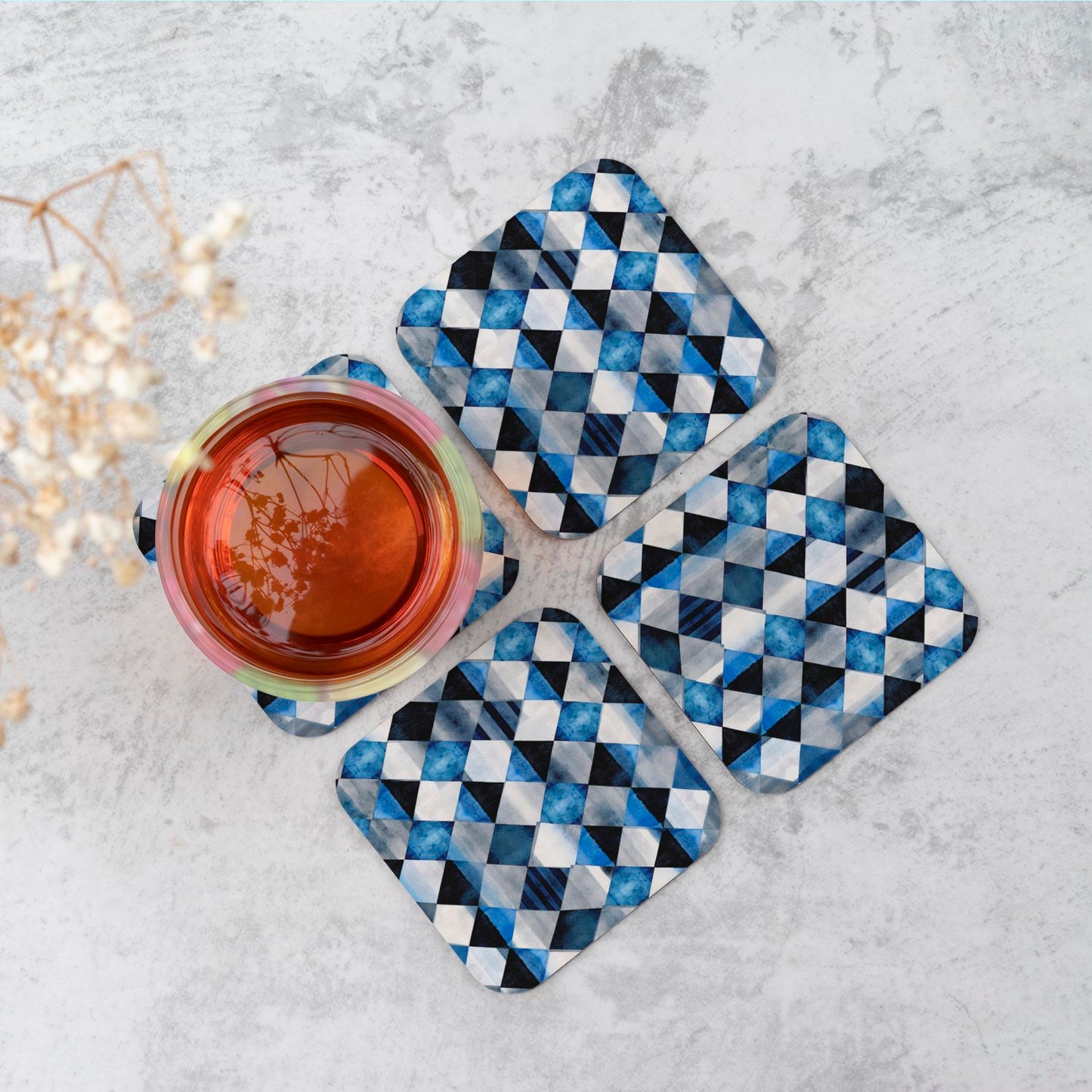 Square Checkered Pattern Coasters