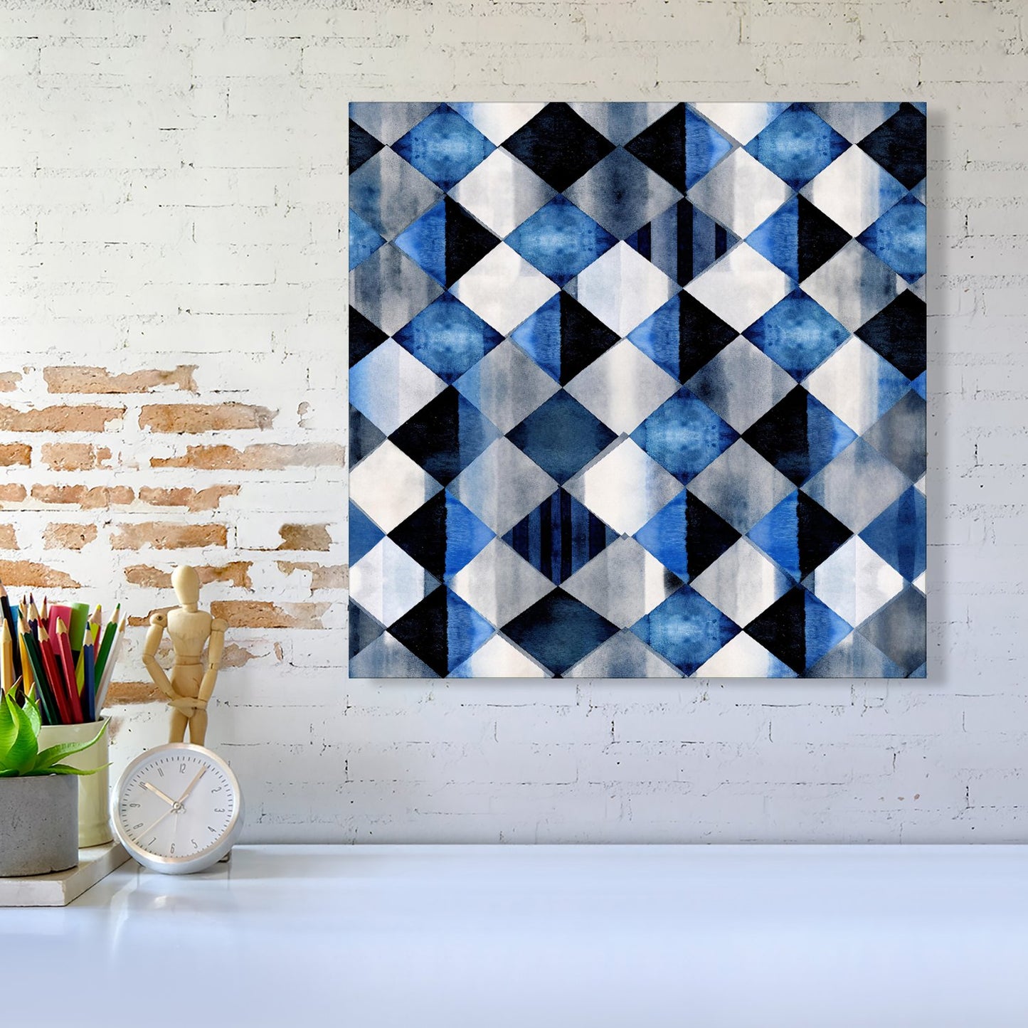 Square Checkered Pattern Canvas