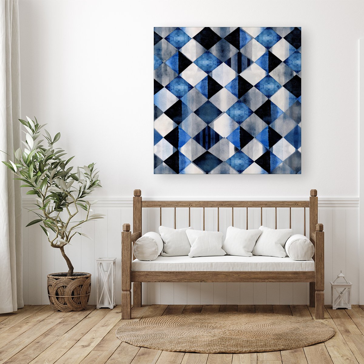 Square Checkered Pattern Canvas