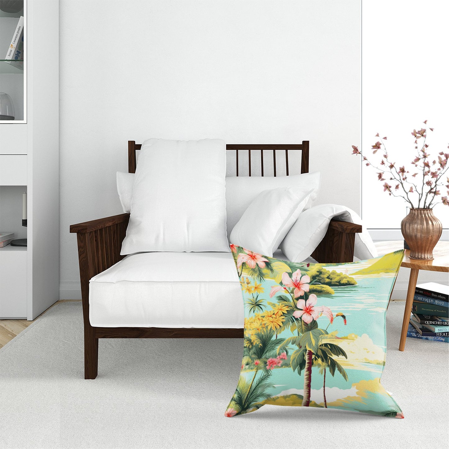 Palm Trees And Hibiscus Floor Cushion