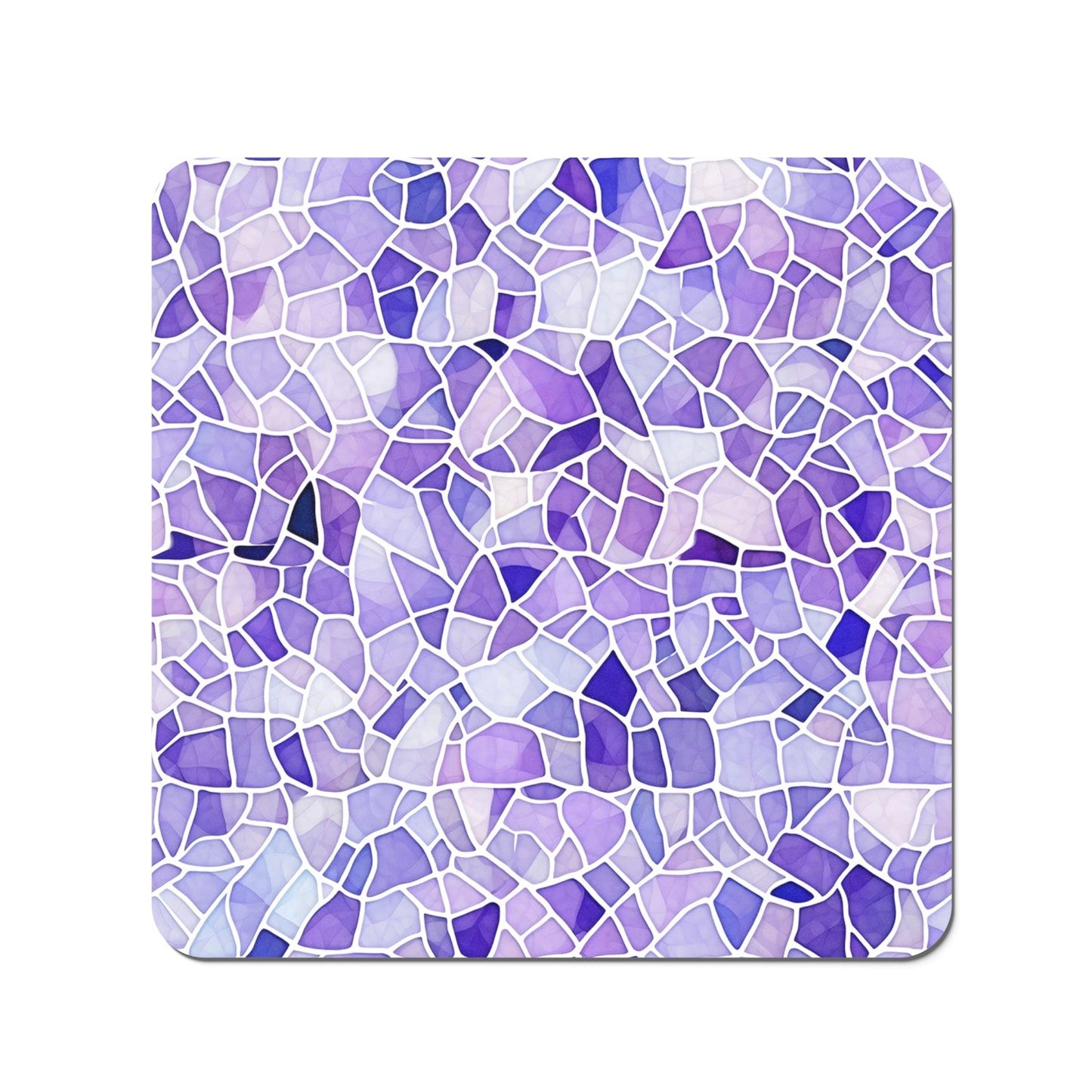 Purple and White Mosaic Design Coasters