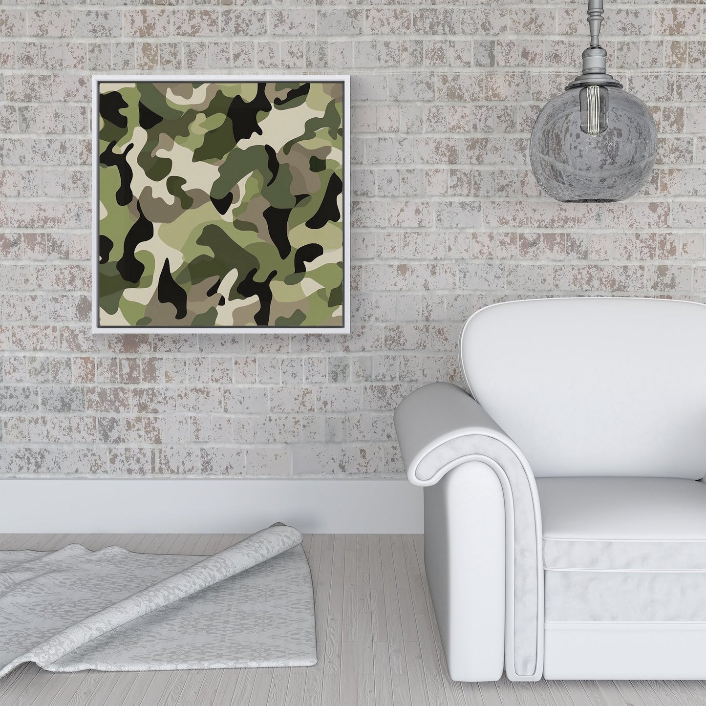 Camouflage Design Framed Canvas