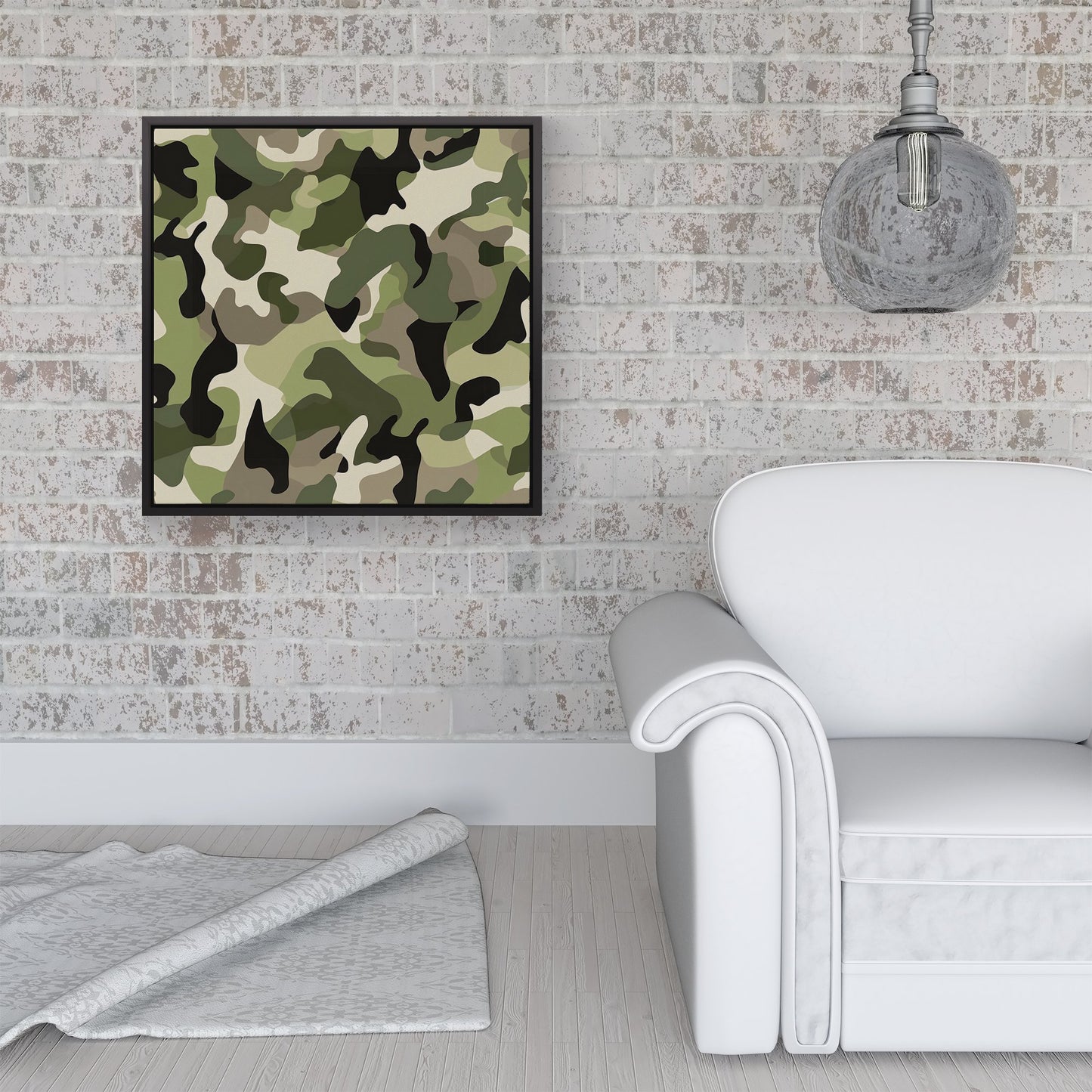 Camouflage Design Framed Canvas