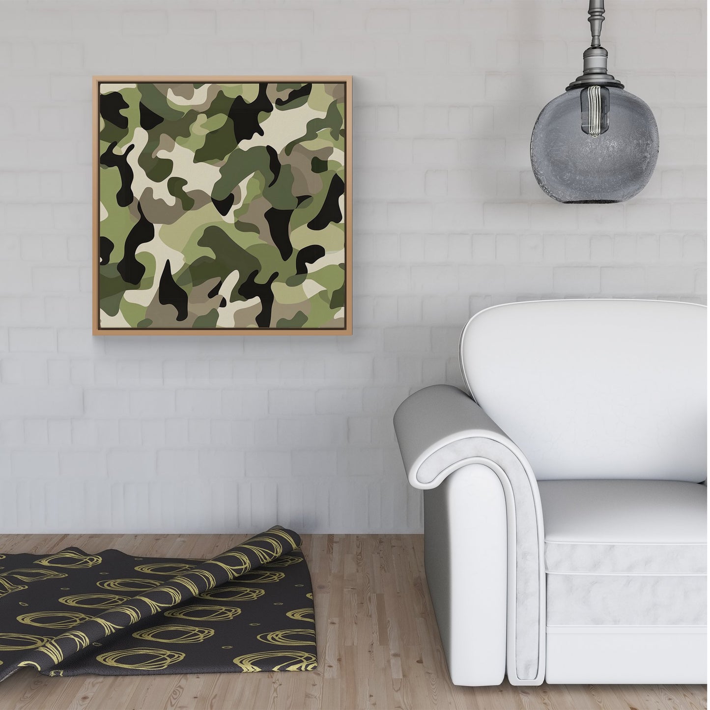 Camouflage Design Framed Canvas