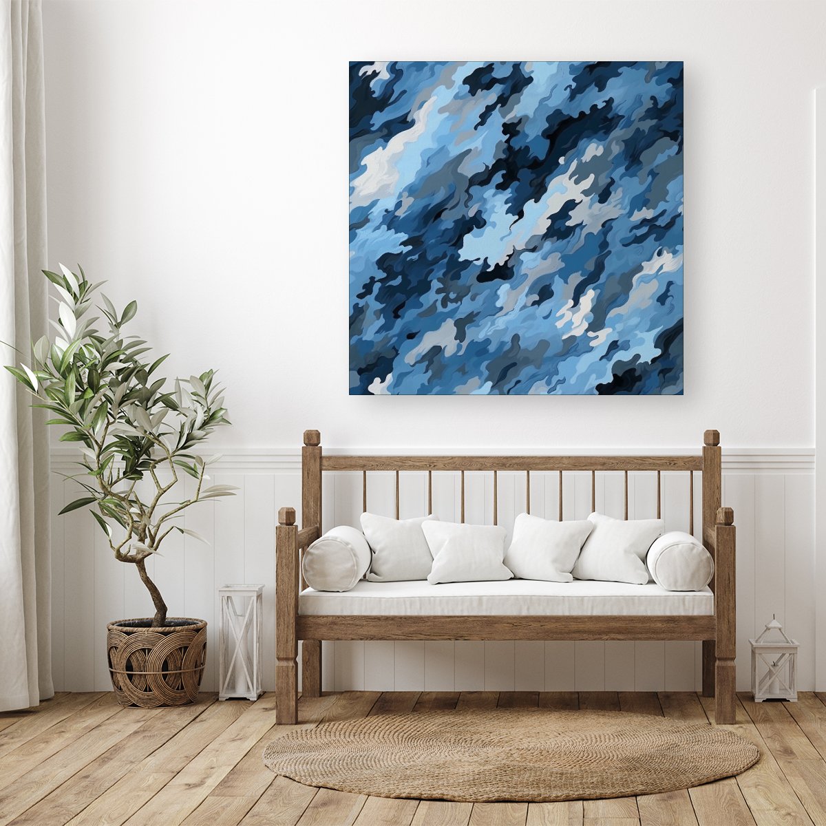 Blue And Grey Canvas Brushstrokes Canvas