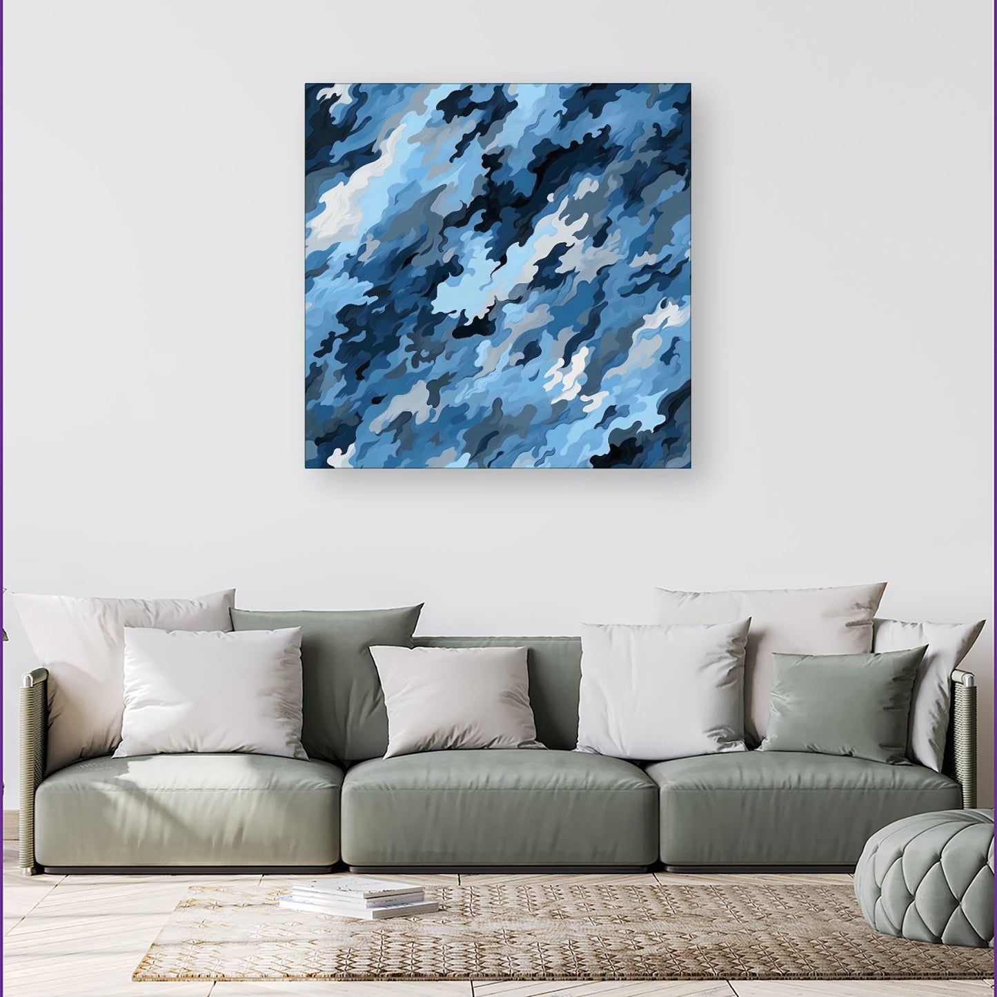Blue And Grey Canvas Brushstrokes Canvas