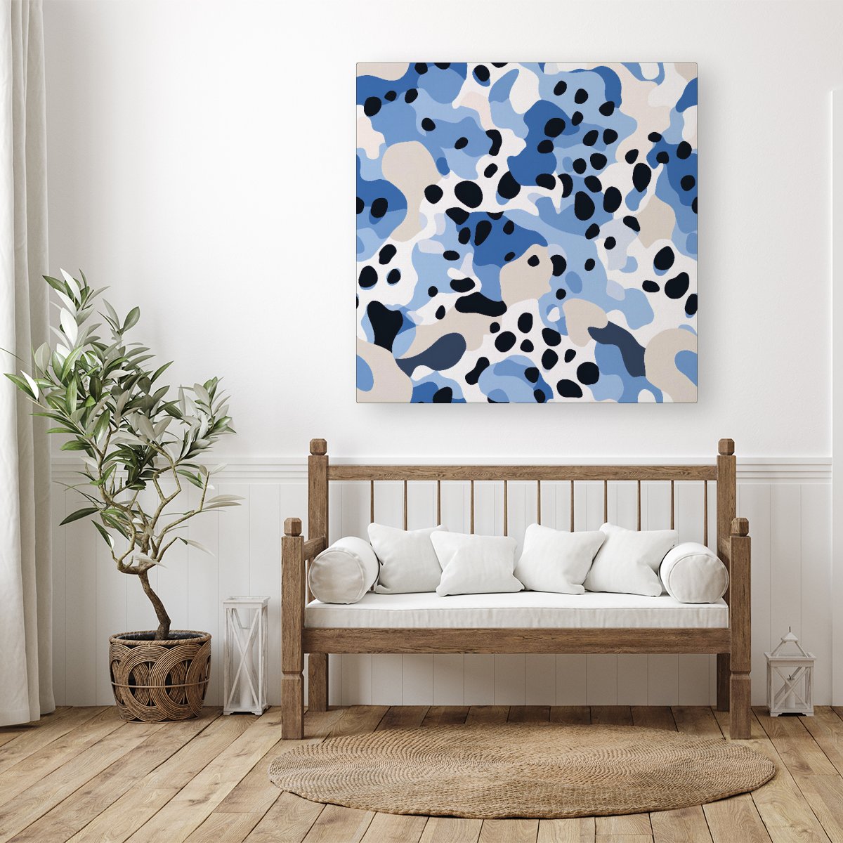Blue Camouflage Pattern Canvas