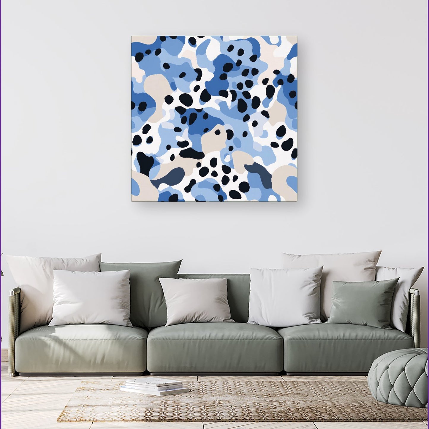 Blue Camouflage Pattern Canvas