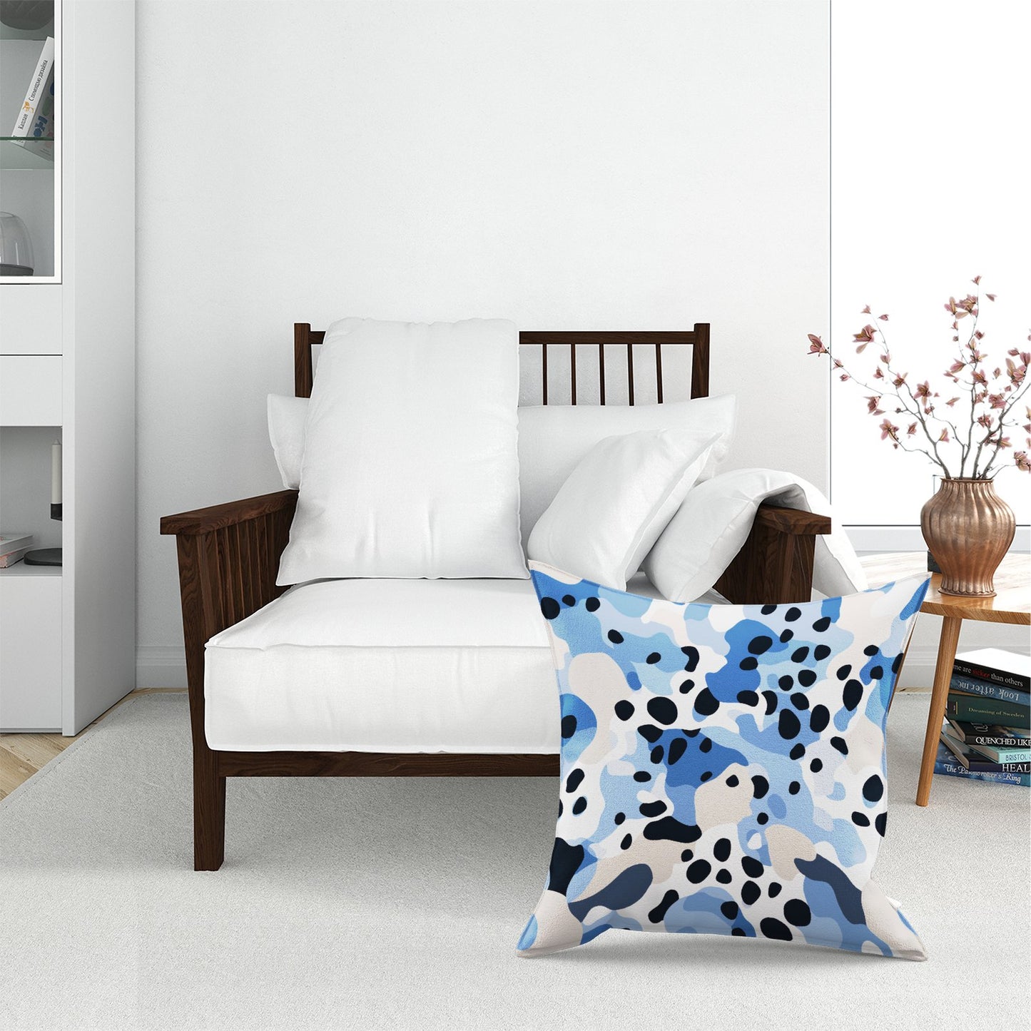 Blue Camouflage Pattern Floor Cushion