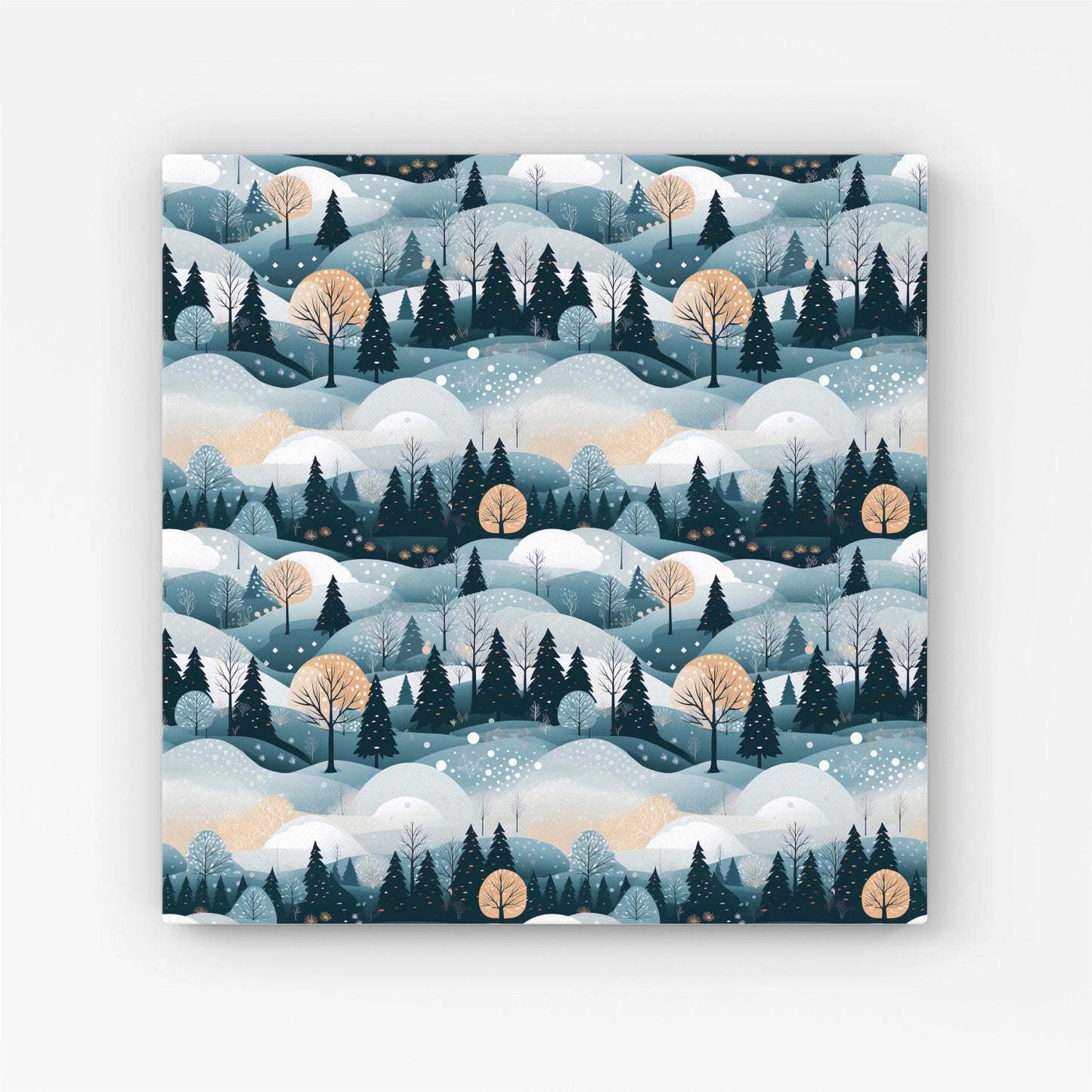 Dreamy Snowy Christmas Scene Canvas