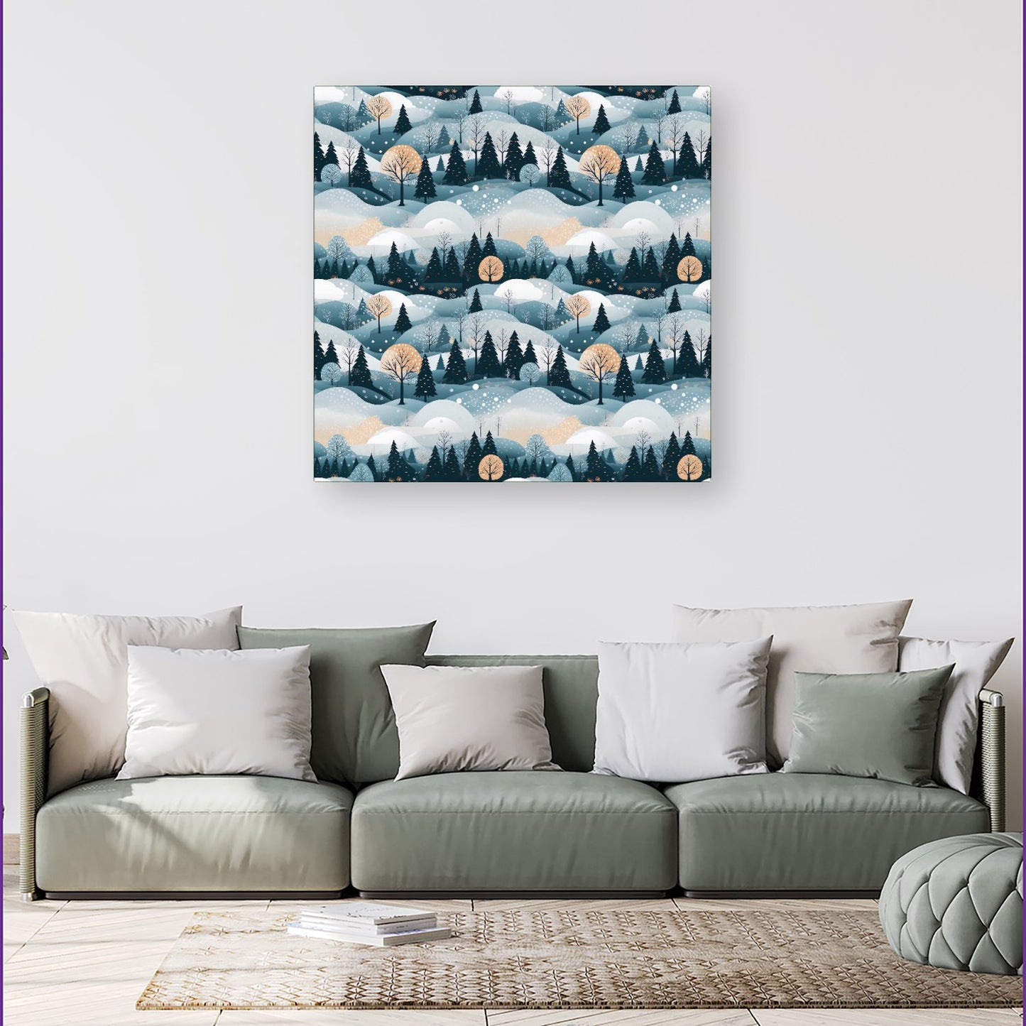 Dreamy Snowy Christmas Scene Canvas