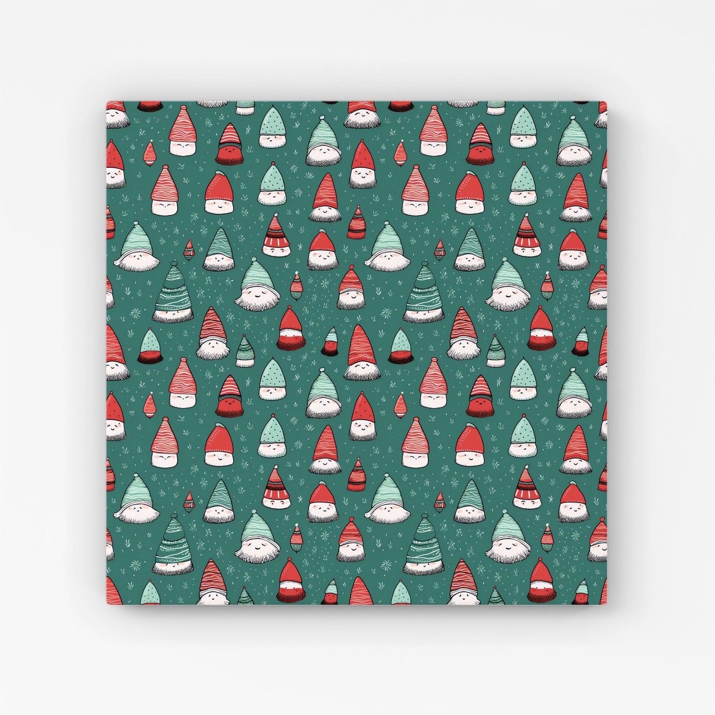 Hand Drawn Joyful Santa Hats Canvas