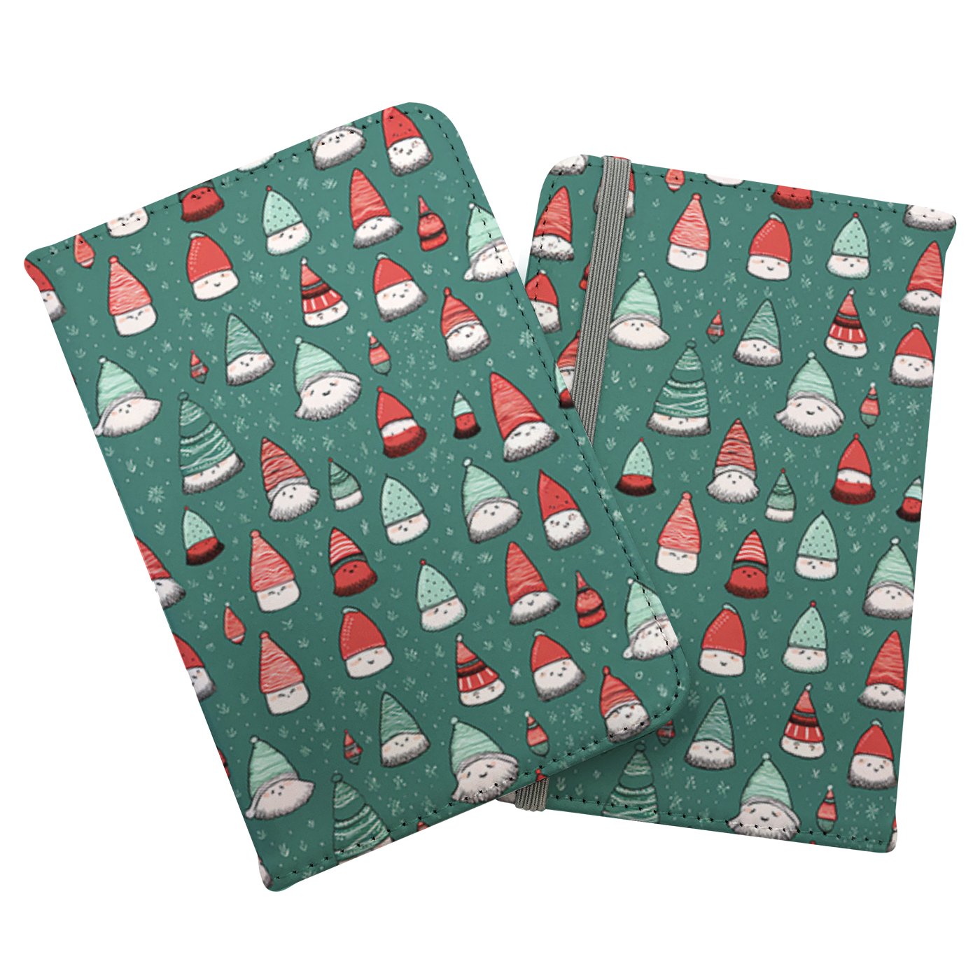 Hand Drawn Joyful Santa Hats Passport Cover
