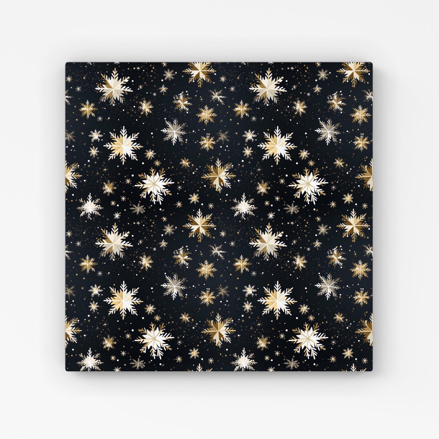 Silver Gold Snowflake Pattern Canvas