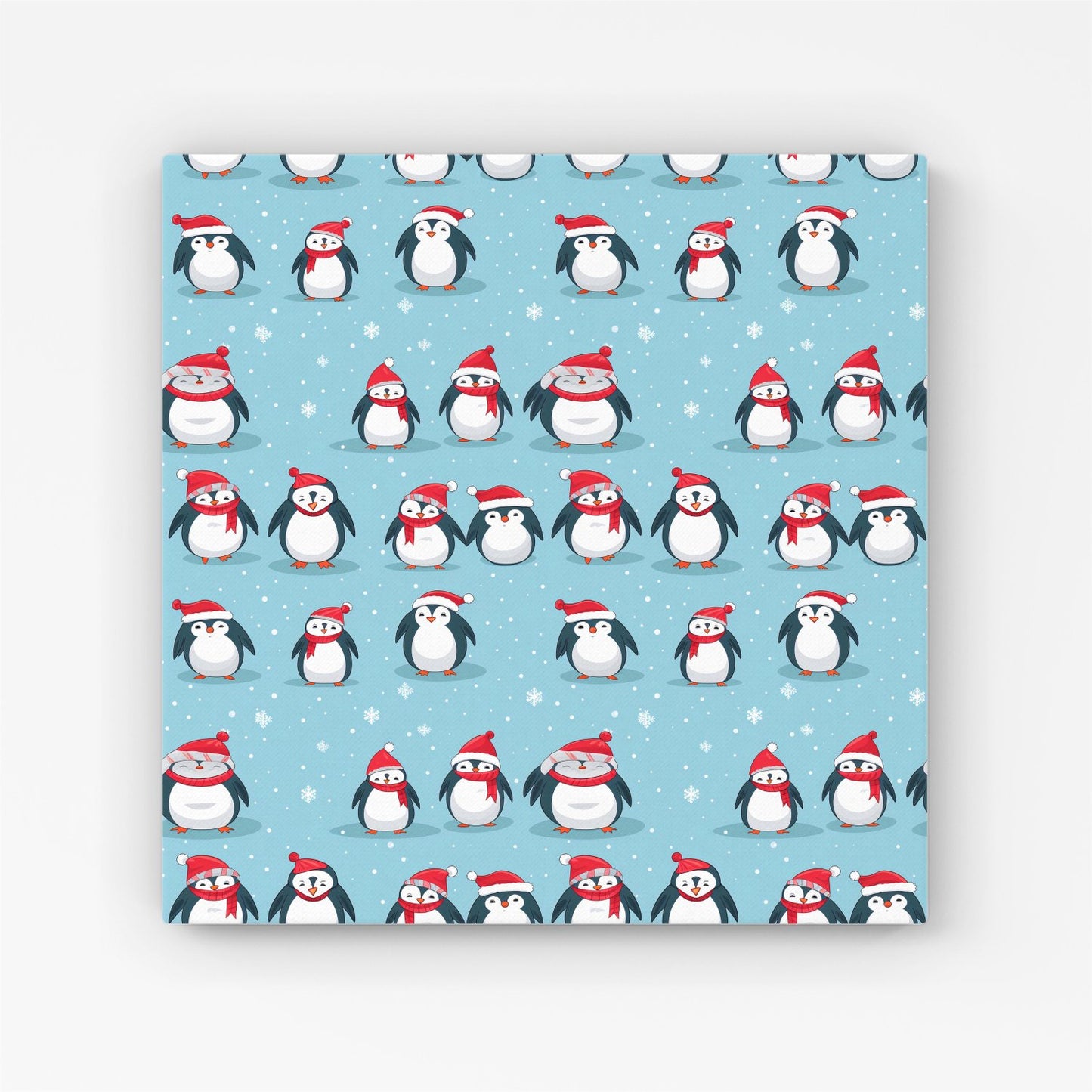 Adorable Santa Penguins Canvas