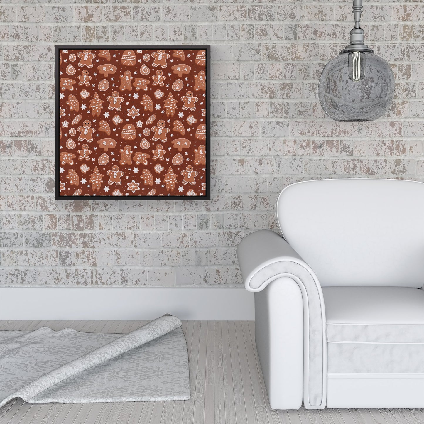 Gingerbread Cookies Framed Canvas