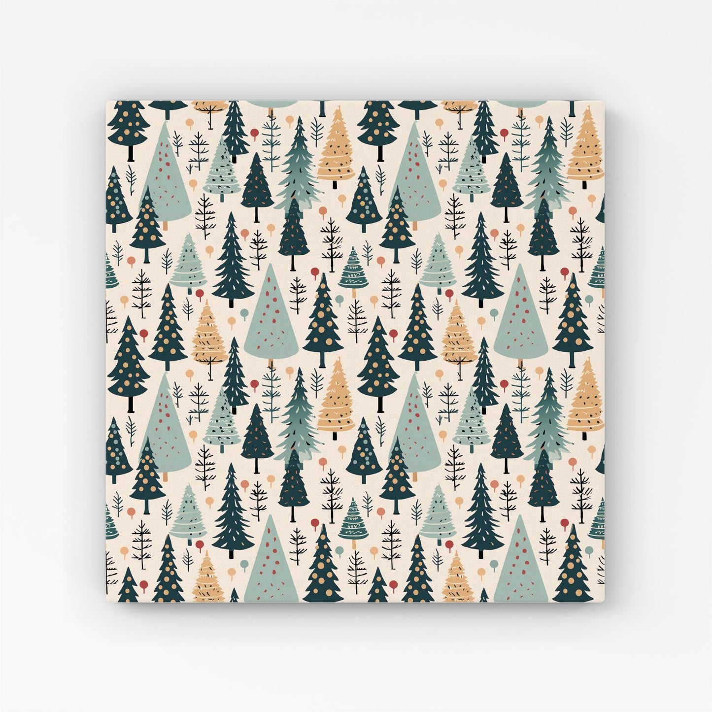 Boho Inspired Christmas Tree Pattern Canvas