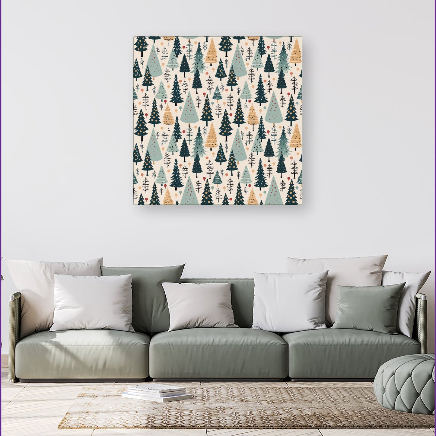 Boho Inspired Christmas Tree Pattern Canvas