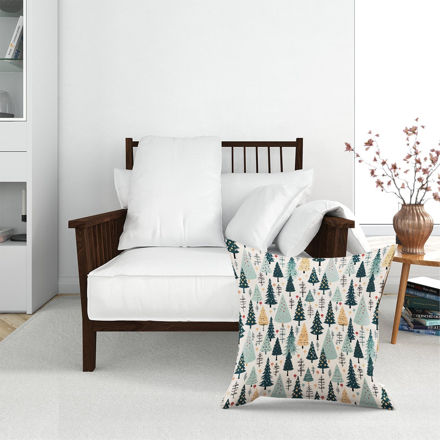 Boho Inspired Christmas Tree Pattern Floor Cushion