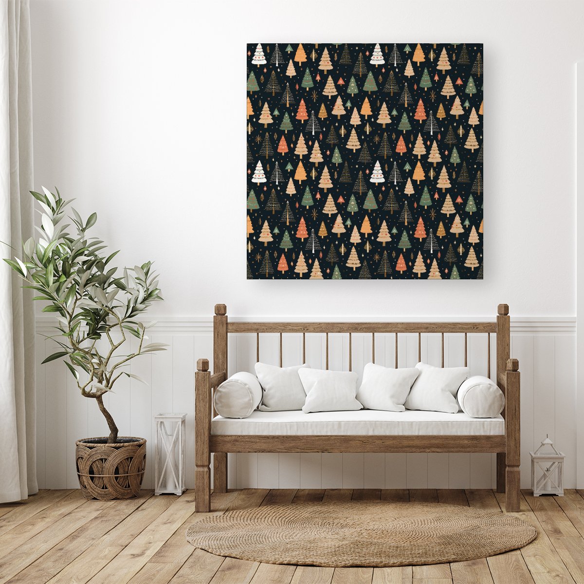 Boho Inspired Christmas Trees Canvas