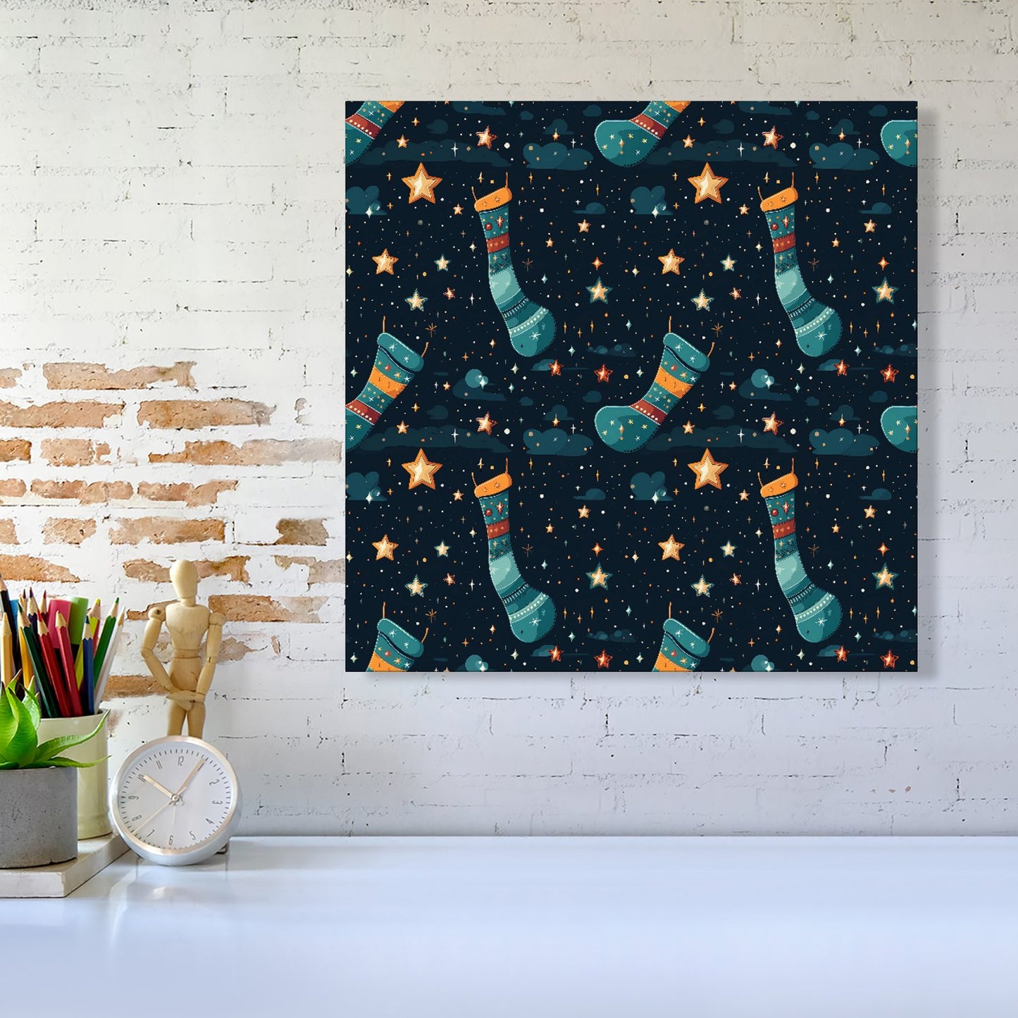 Christmas Stocking In A Starry Night Sky Canvas