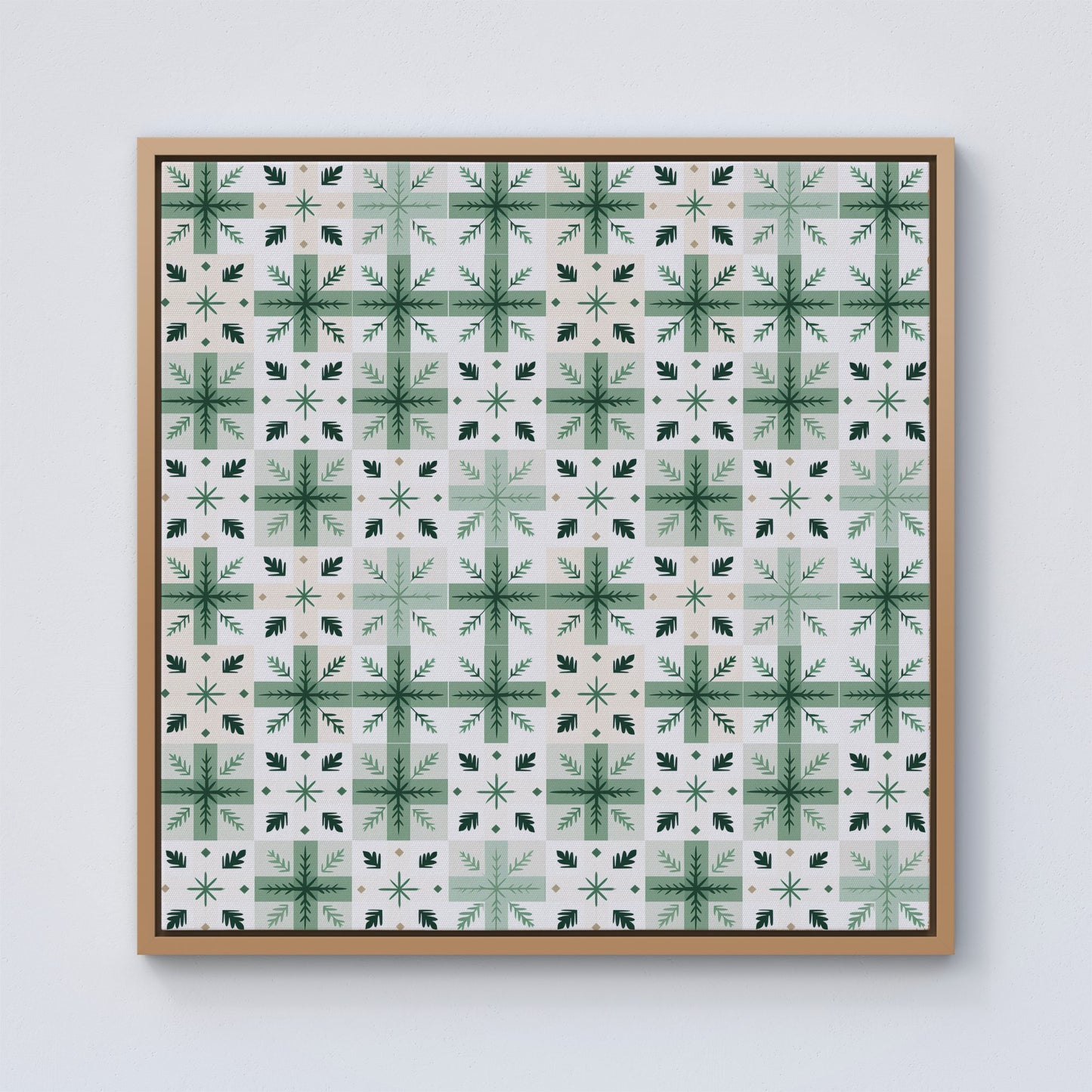 Christmas Quilting Squares Framed Canvas