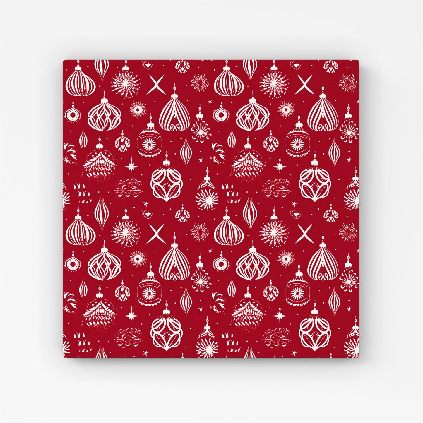 Red Christmas Decorations Pattern Canvas
