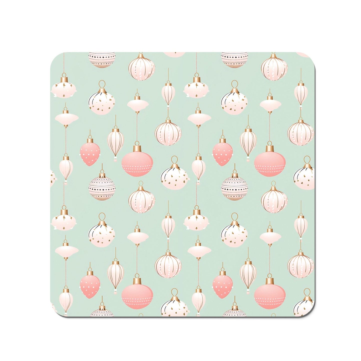 Christmas Decorations Pink And Green Coasters