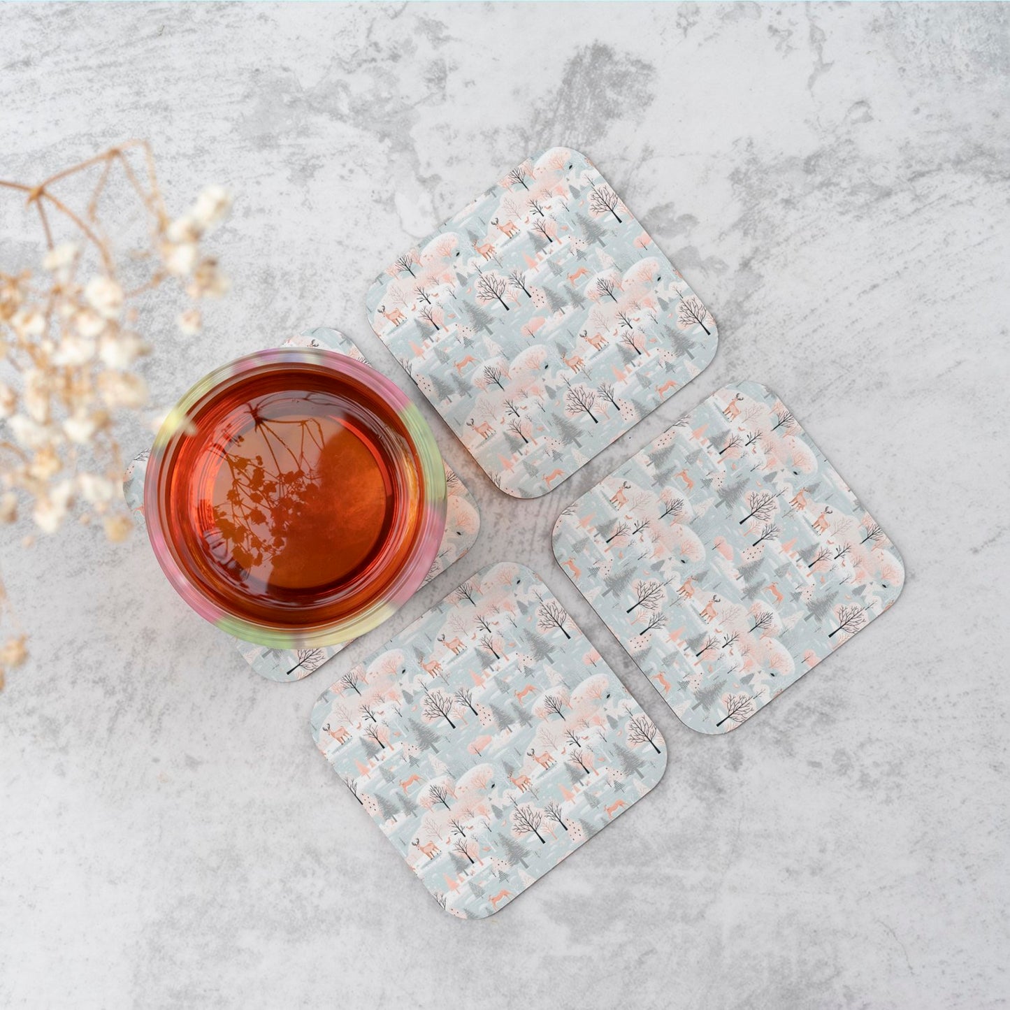 Whimsical Christmas Winter Wonderland Coasters