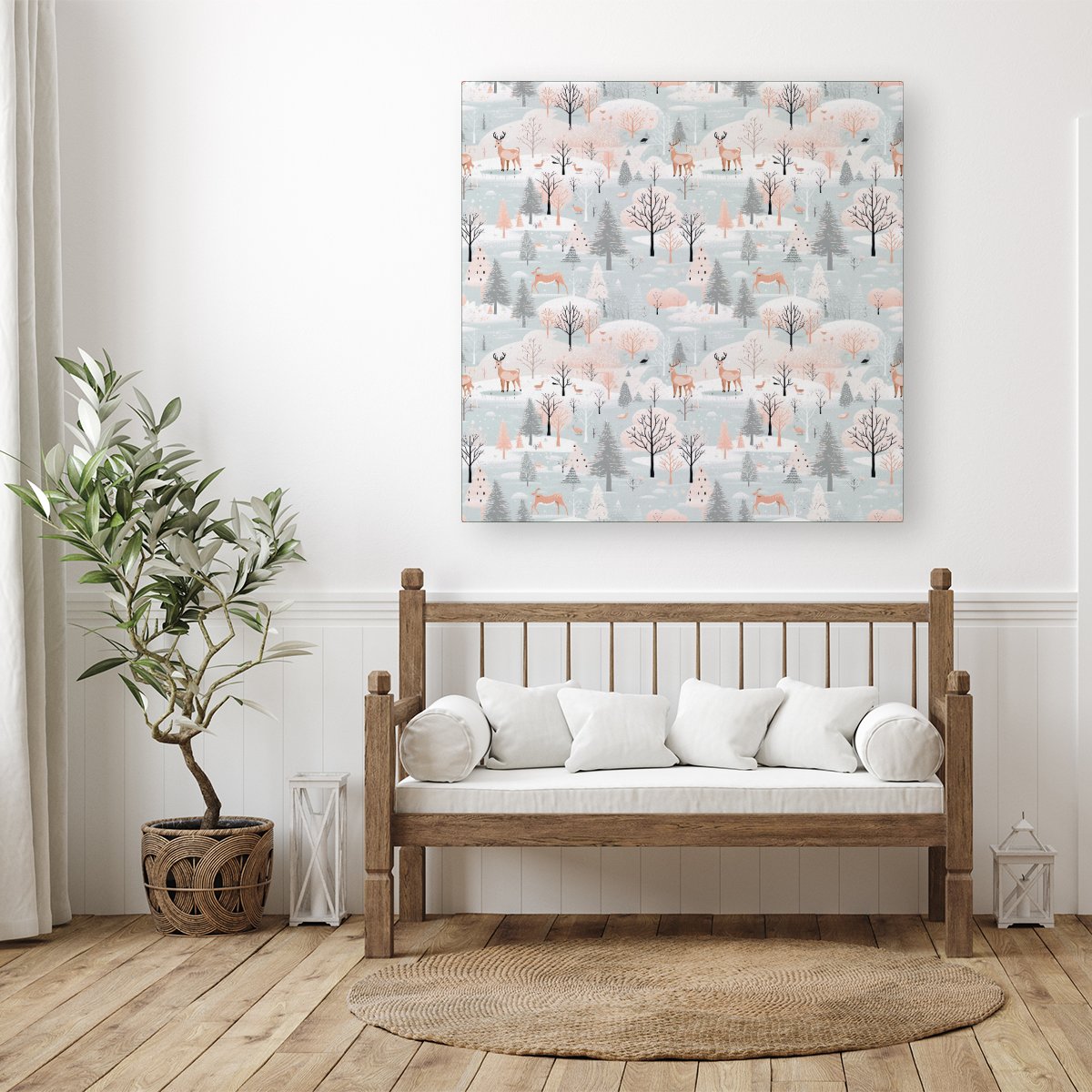 Whimsical Christmas Winter Wonderland Canvas