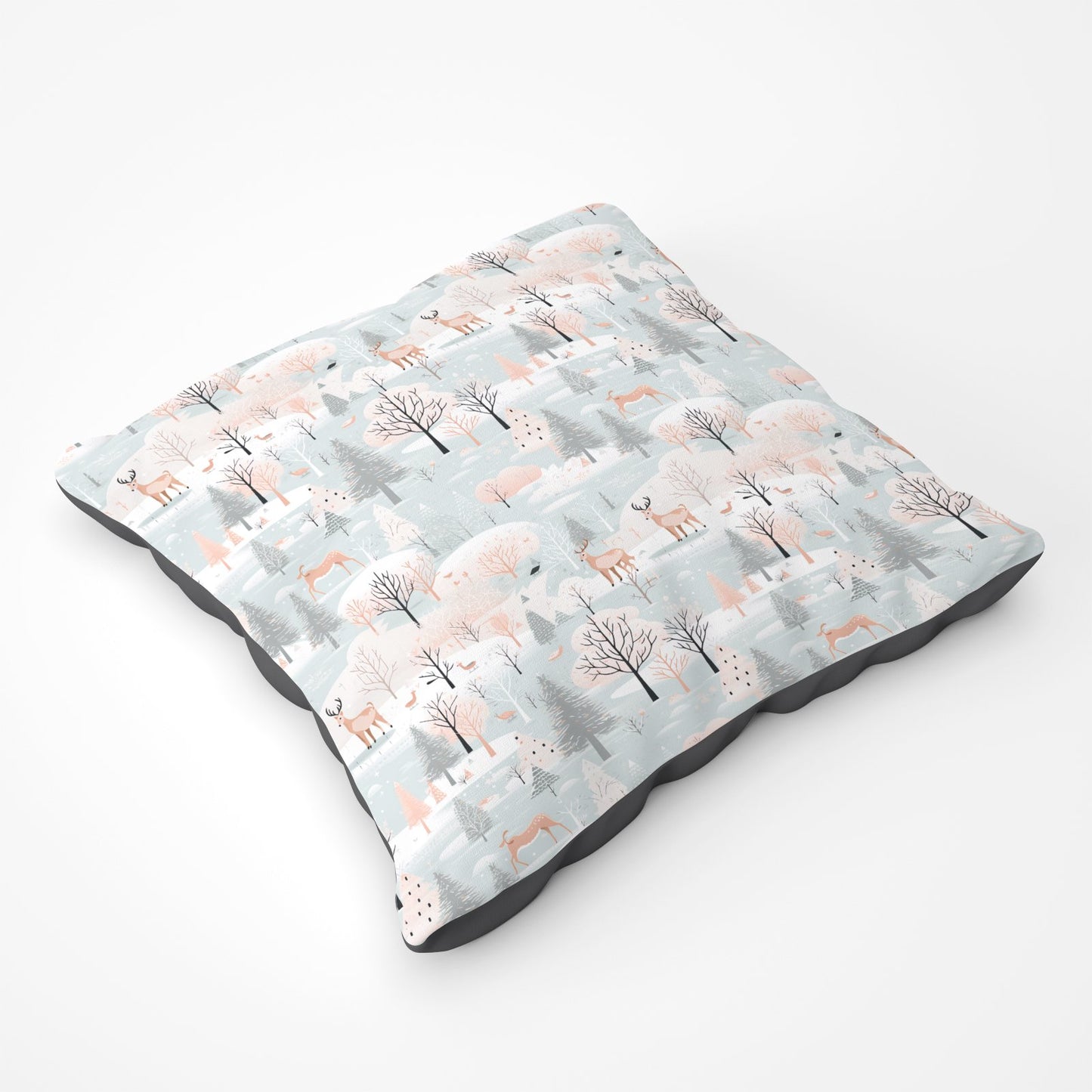 Whimsical Christmas Winter Wonderland Floor Cushion