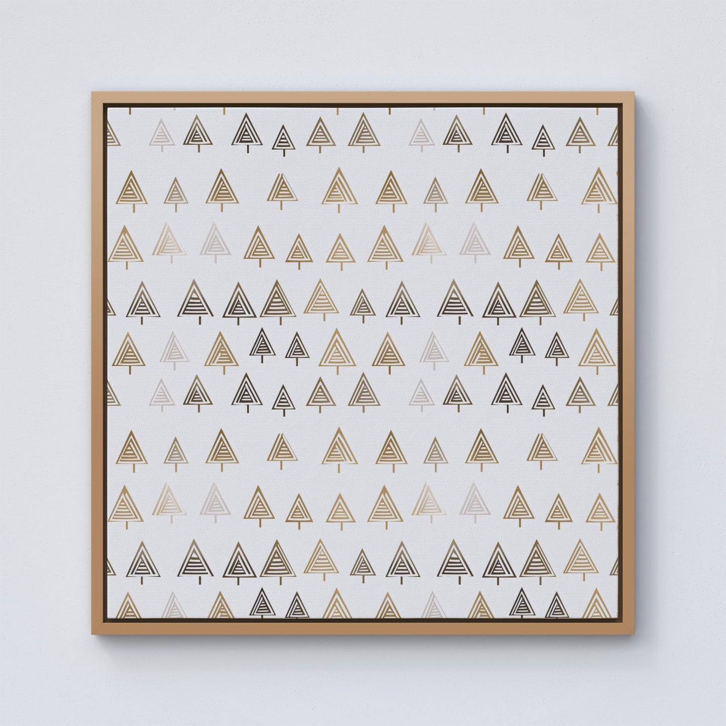 Geometric Christmas Tree Pattern Framed Canvas