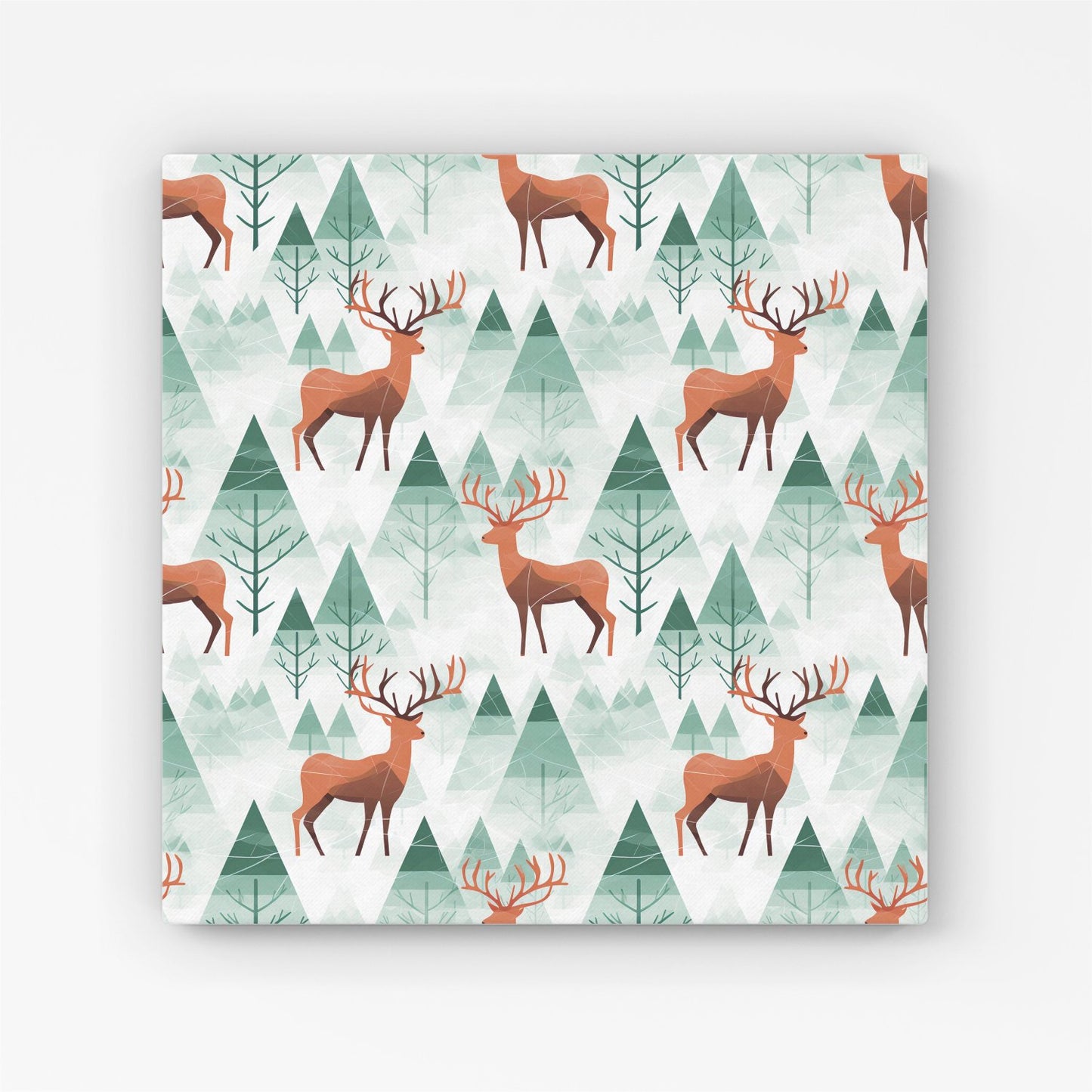 Reindeer On A Snowy Landscape Canvas