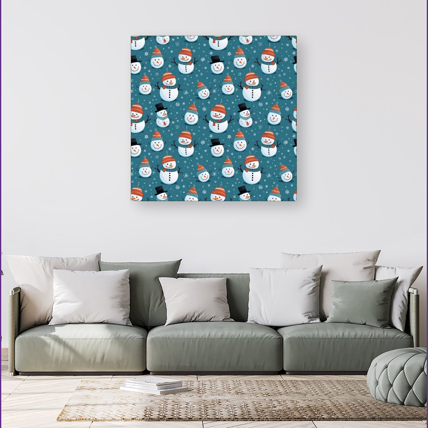 Jolly Christmas Snowmen Canvas