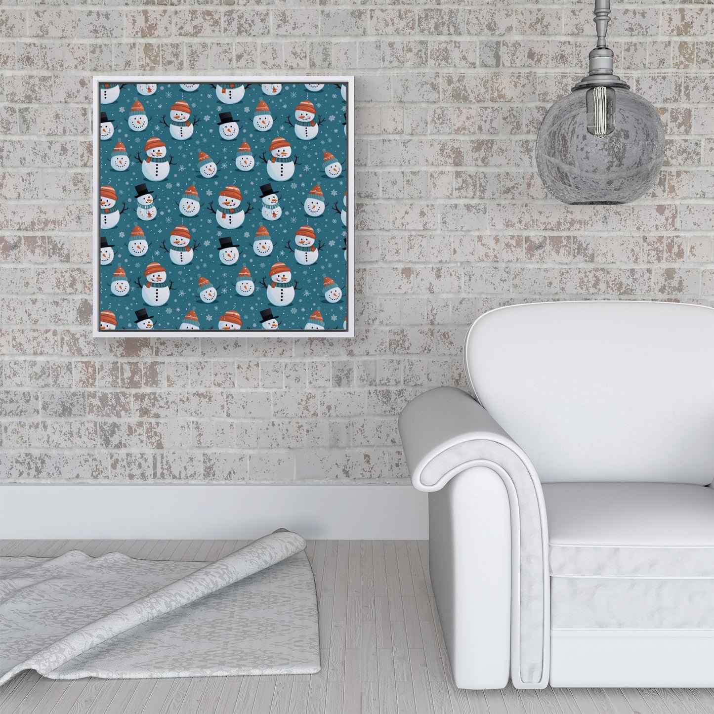 Jolly Christmas Snowmen Framed Canvas