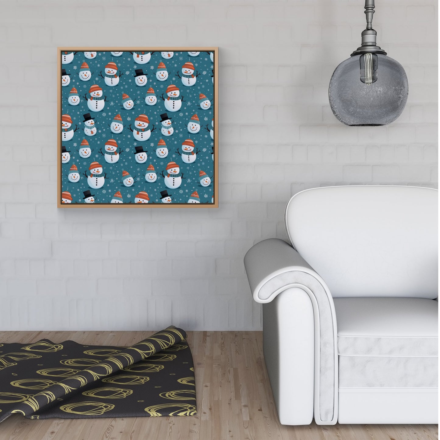 Jolly Christmas Snowmen Framed Canvas