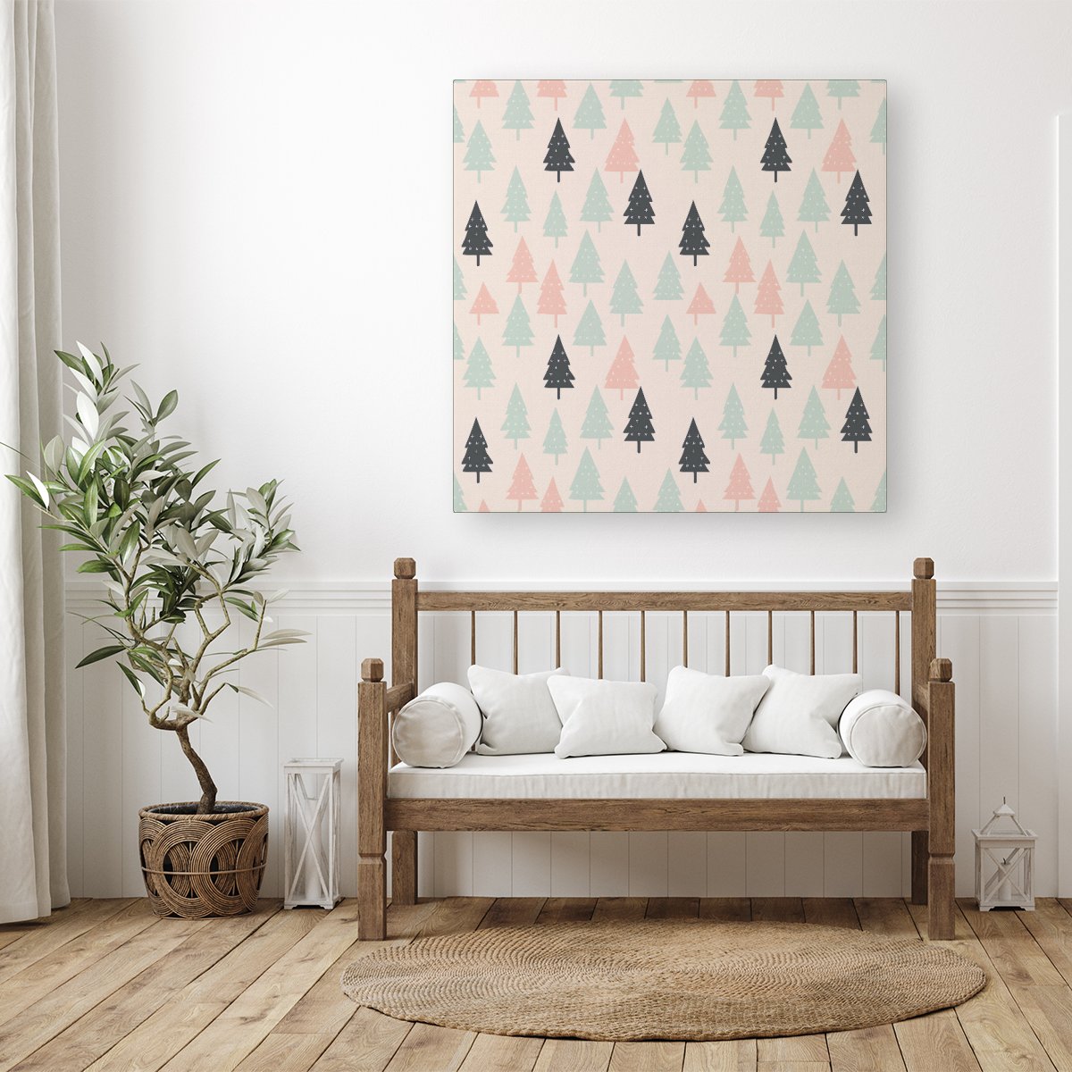 Christmas Tree Silhouette Pattern Canvas