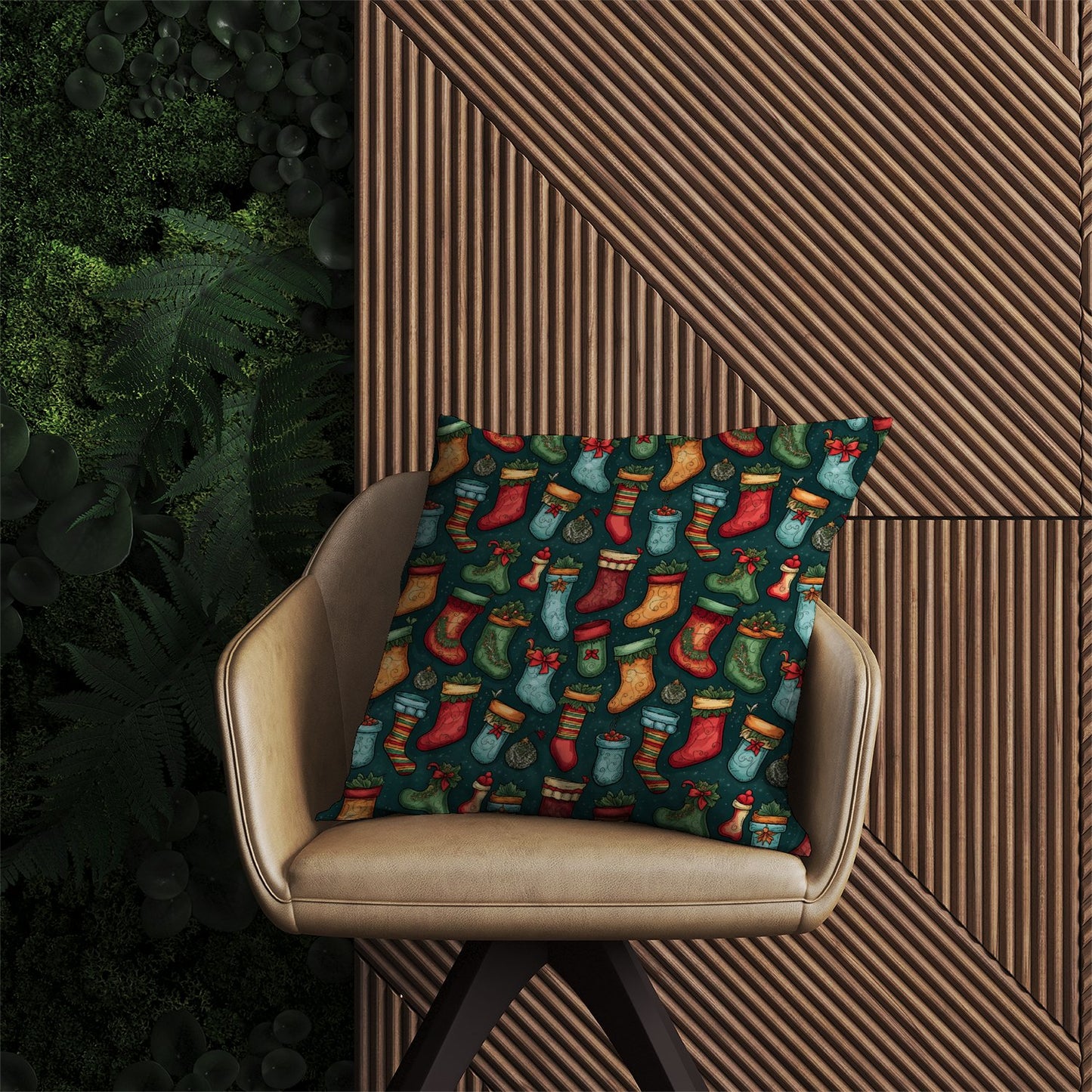 Christmas Stockings Outdoor Cushion