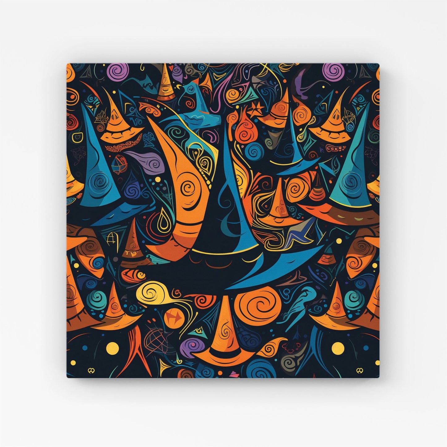 Imaginative Abstract Witches Hats Canvas