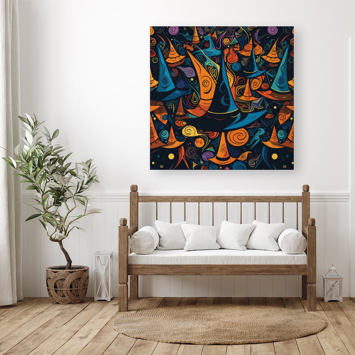 Imaginative Abstract Witches Hats Canvas