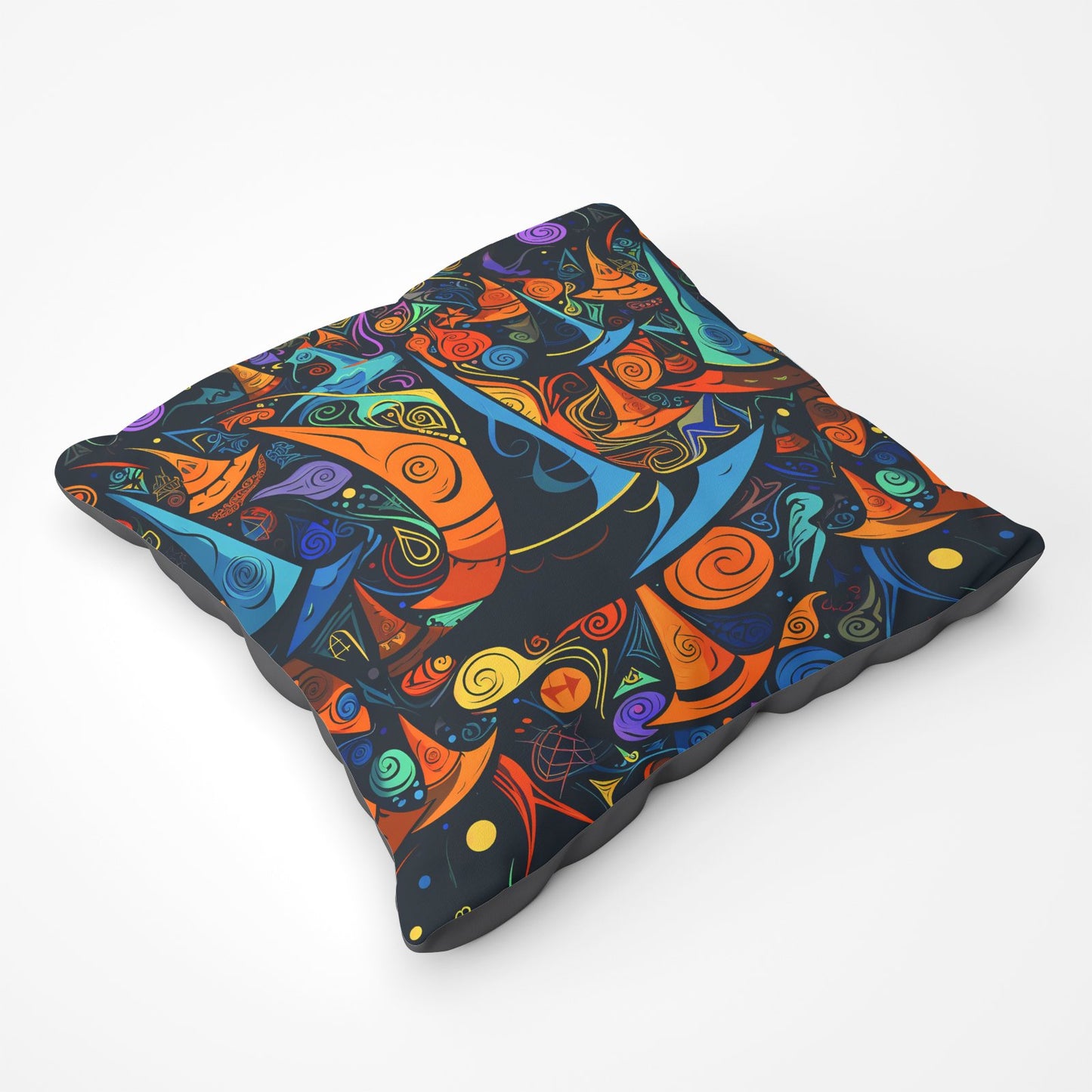 Imaginative Abstract Witches Hats Floor Cushion