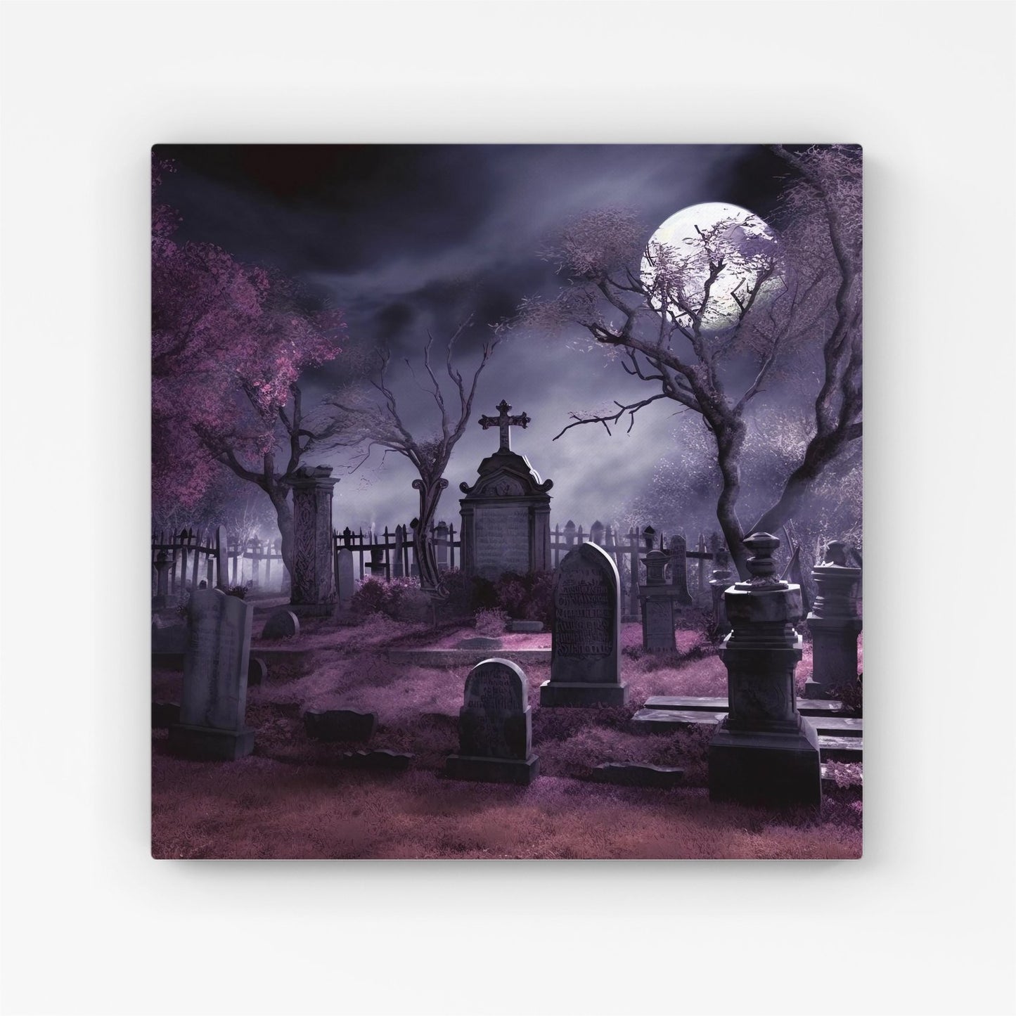 Witchs Moonlit Cemetery Design Canvas