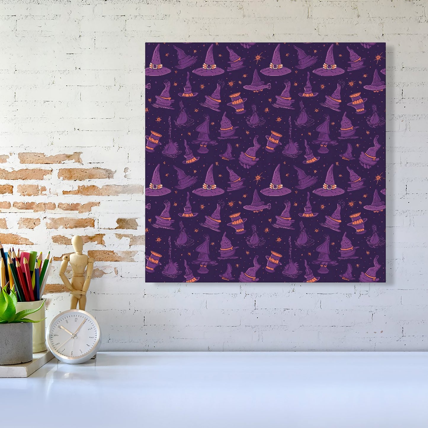 Witch Hats And Broomsticks Canvas