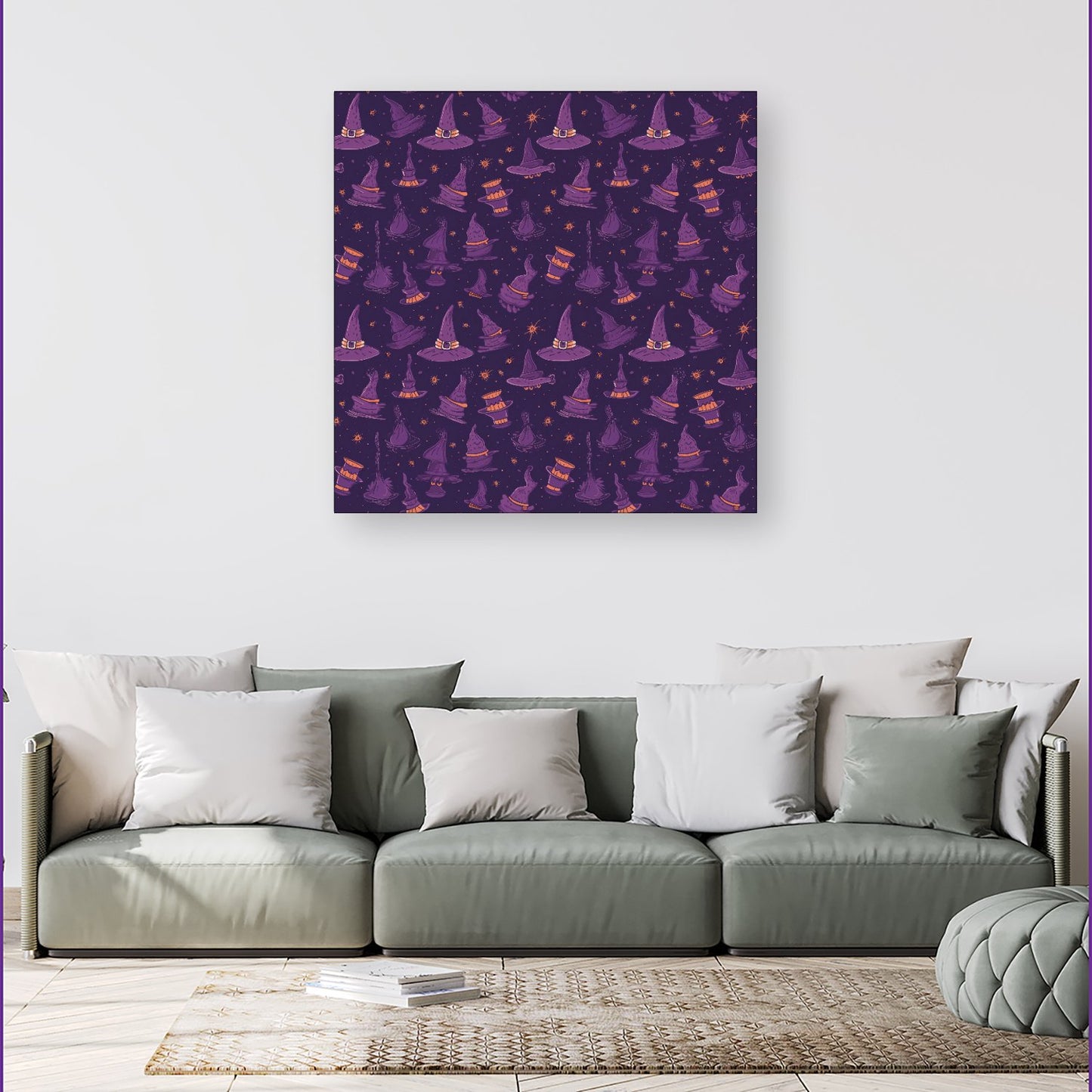 Witch Hats And Broomsticks Canvas