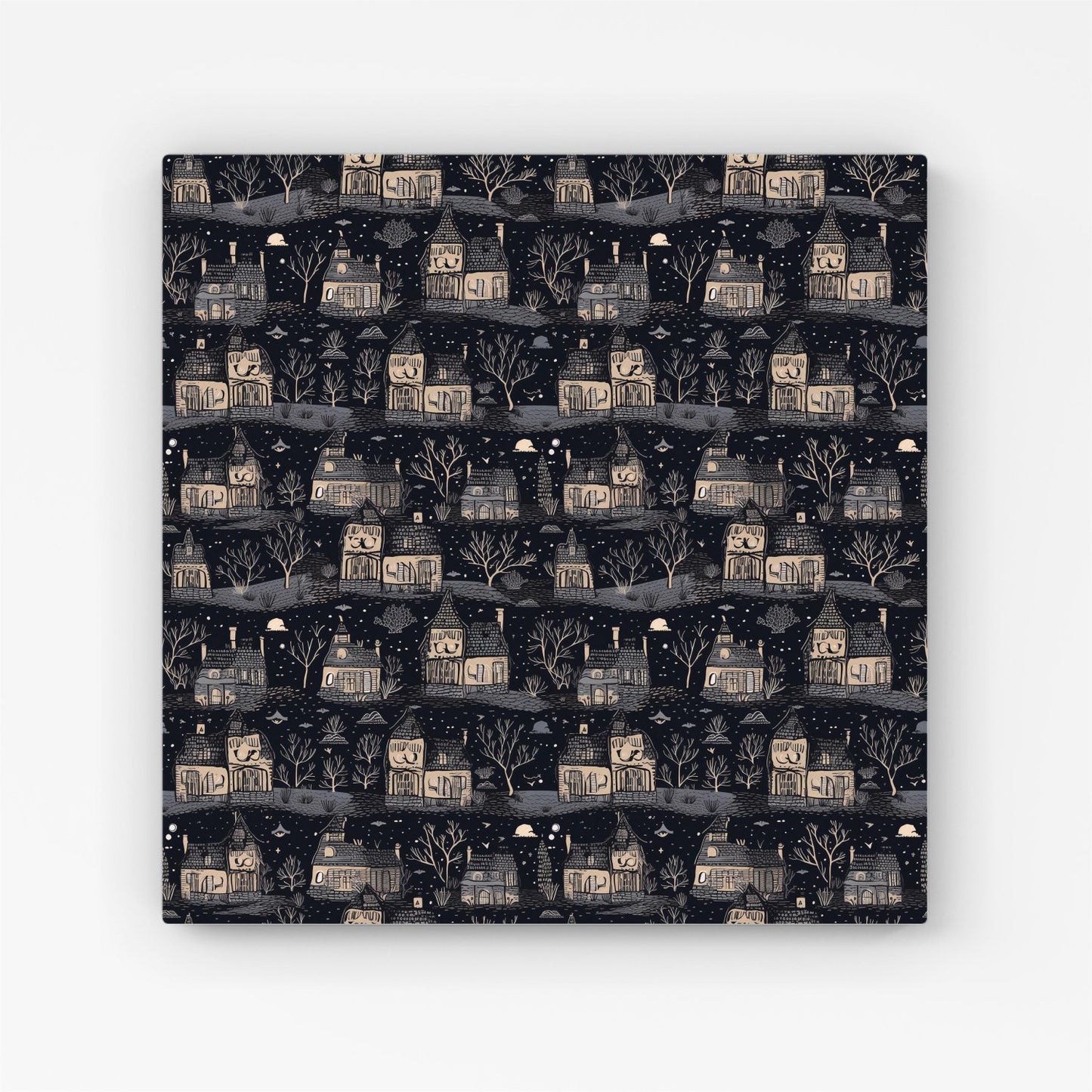 Spooky Haunted Houses Canvas