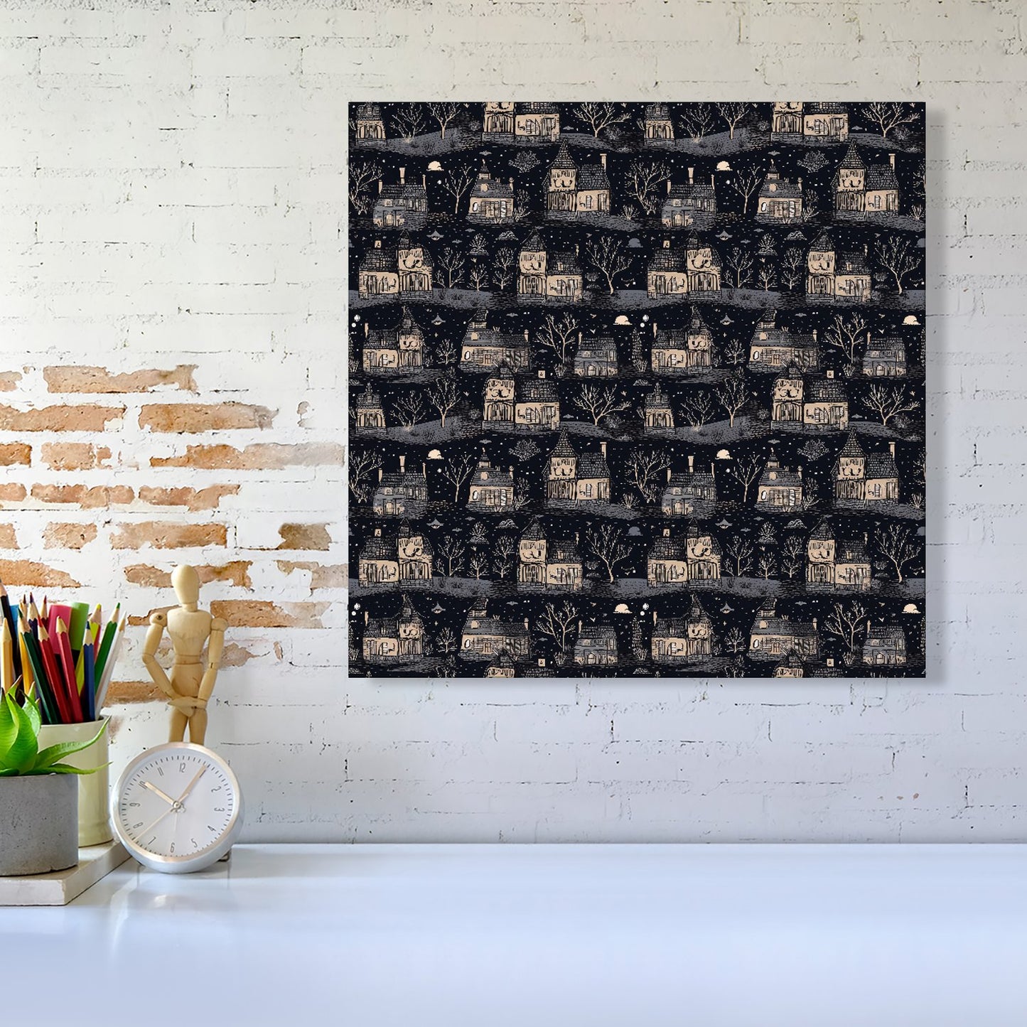 Spooky Haunted Houses Canvas