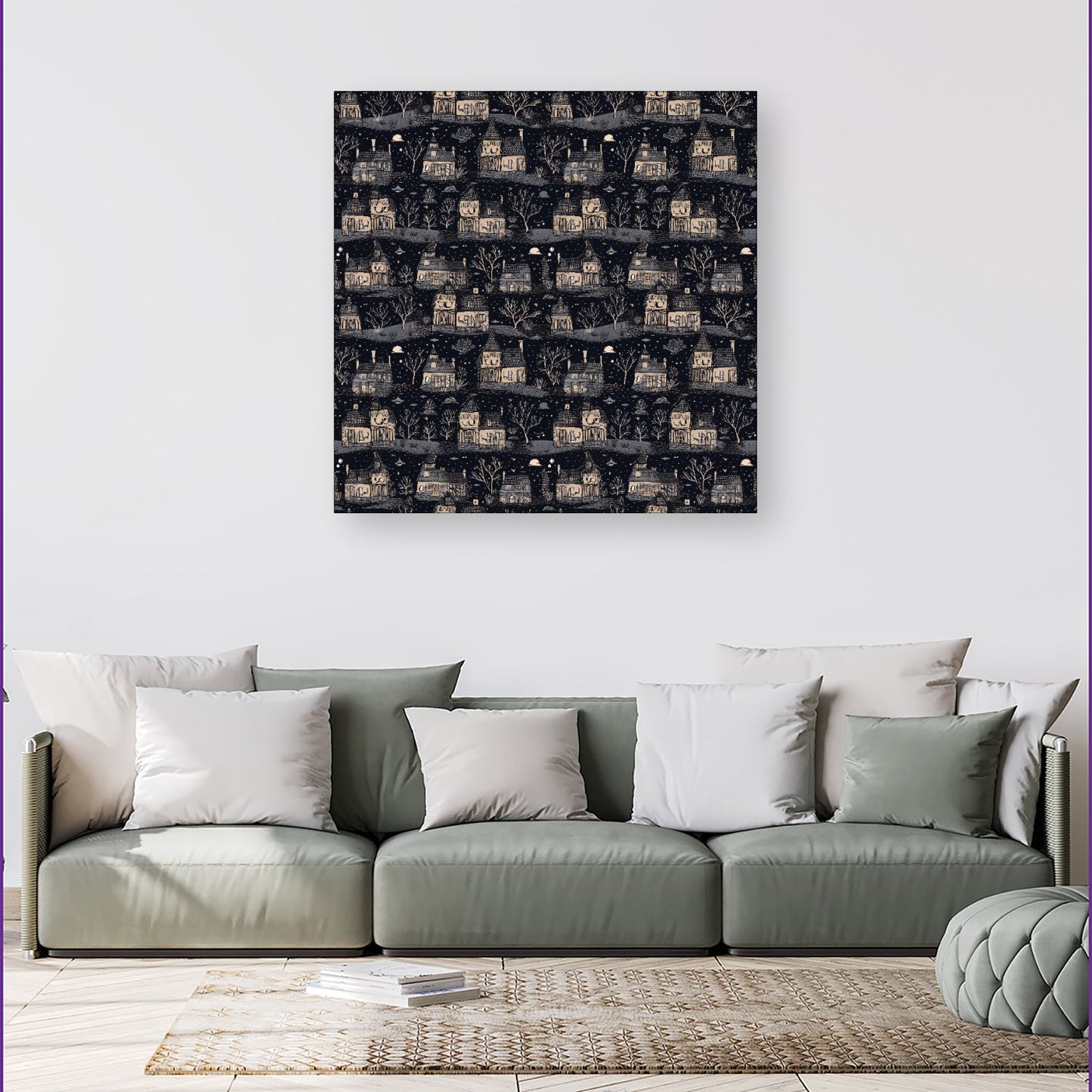 Spooky Haunted Houses Canvas