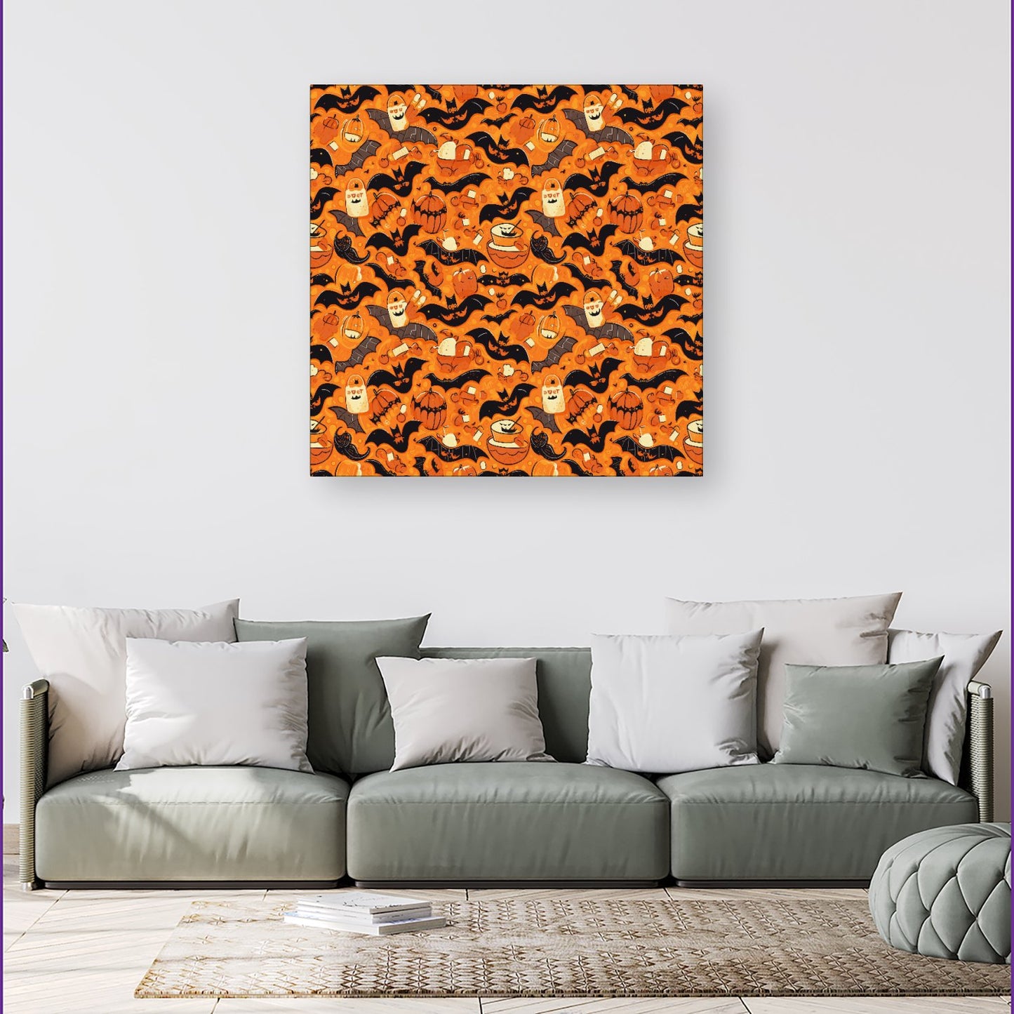 Candy-Filled Treat Bags And Bats Canvas