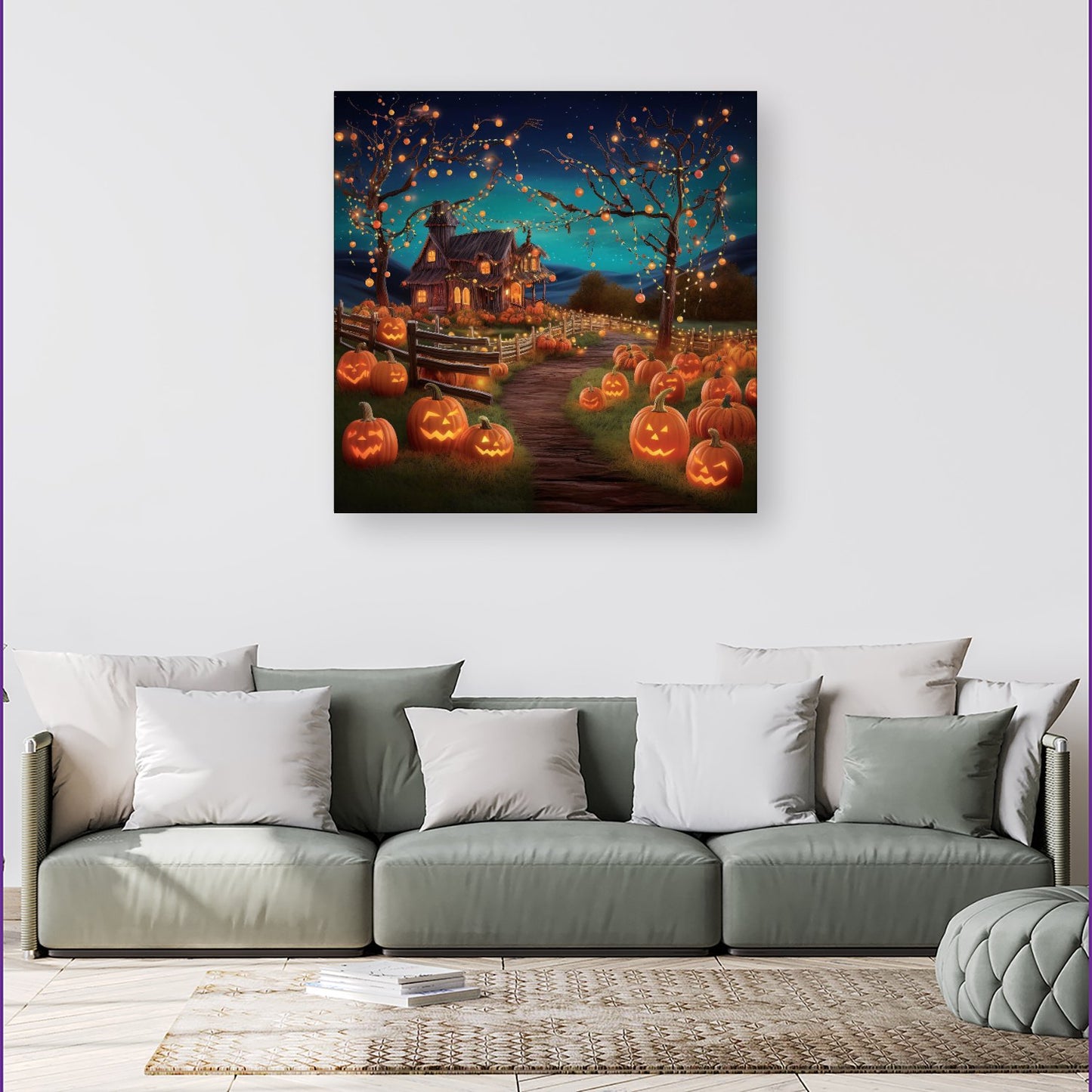 Enchanted Hallowen Pumpkin Patch Canvas