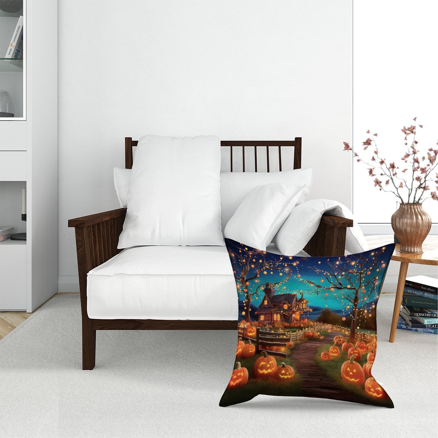 Enchanted Hallowen Pumpkin Patch Floor Cushion